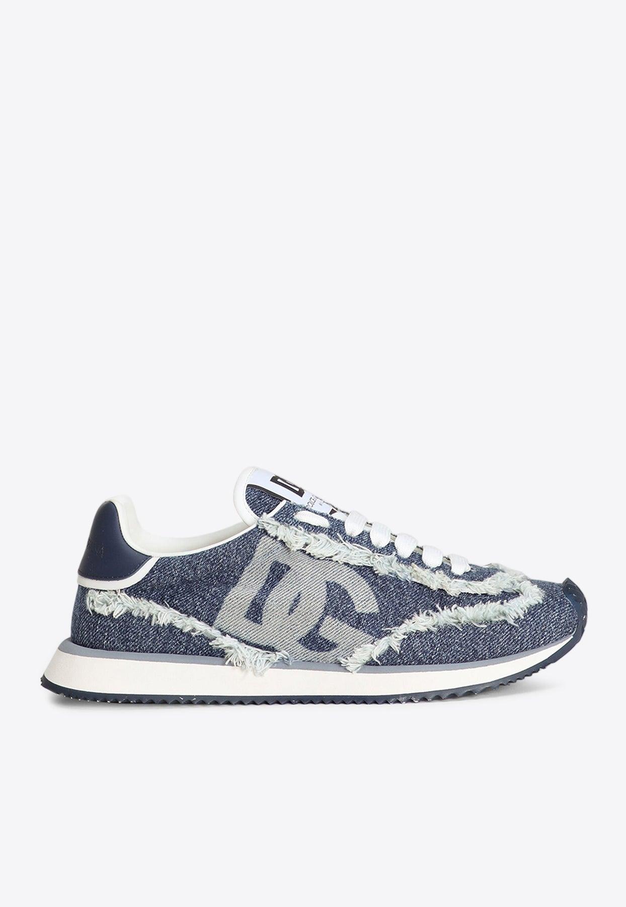 スニーカー DG CUSHION SNEAKERS IN DENIM Dolce & Gabbana Dg Cushion Denim Sneakers in Blue | Lyst