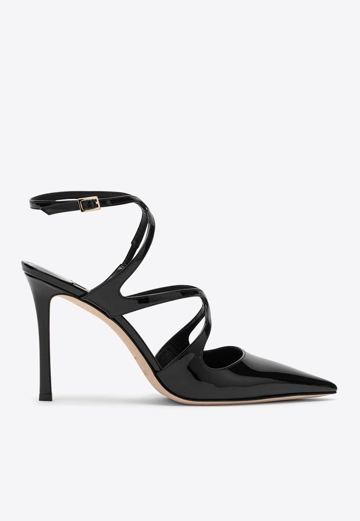 Jimmy Choo Azia 95 Slingback Pumps In Patent Leather in Black | Lyst
