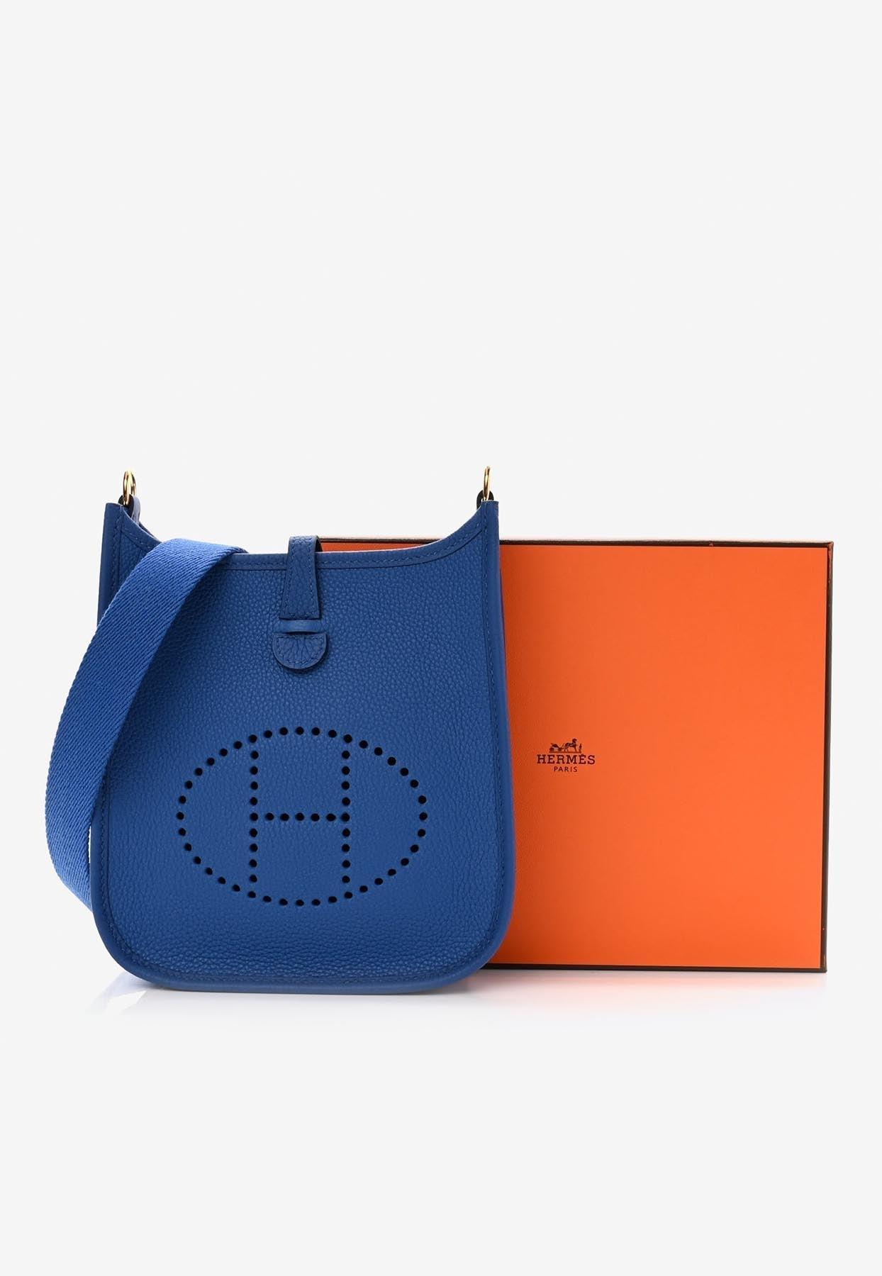Hermès Evelyne Tpm In Bleu France Taurillon Maurice With Gold