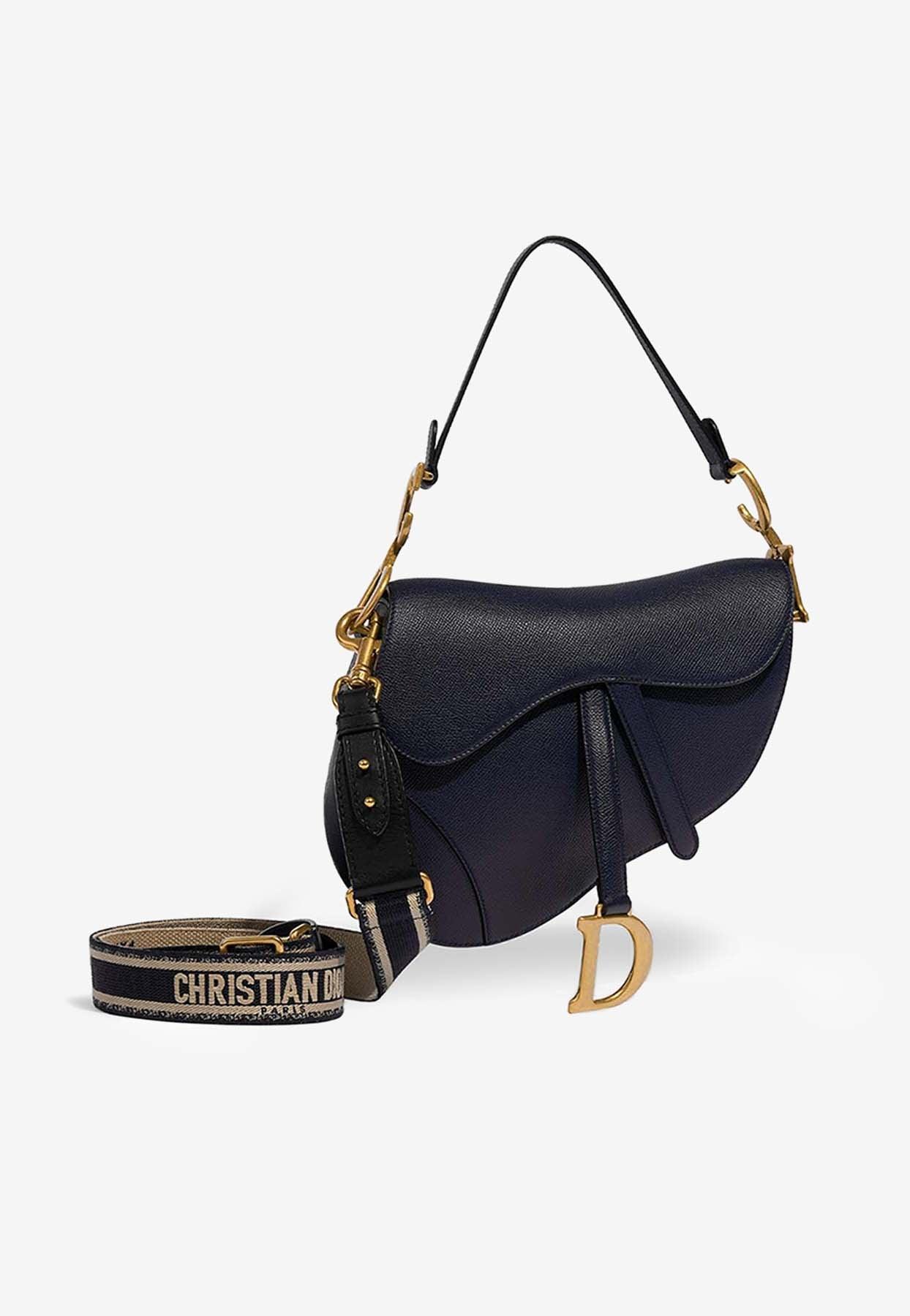 Dior Saddle Bag In Dark Blue Calfskin With Gold Hardware in Black Lyst