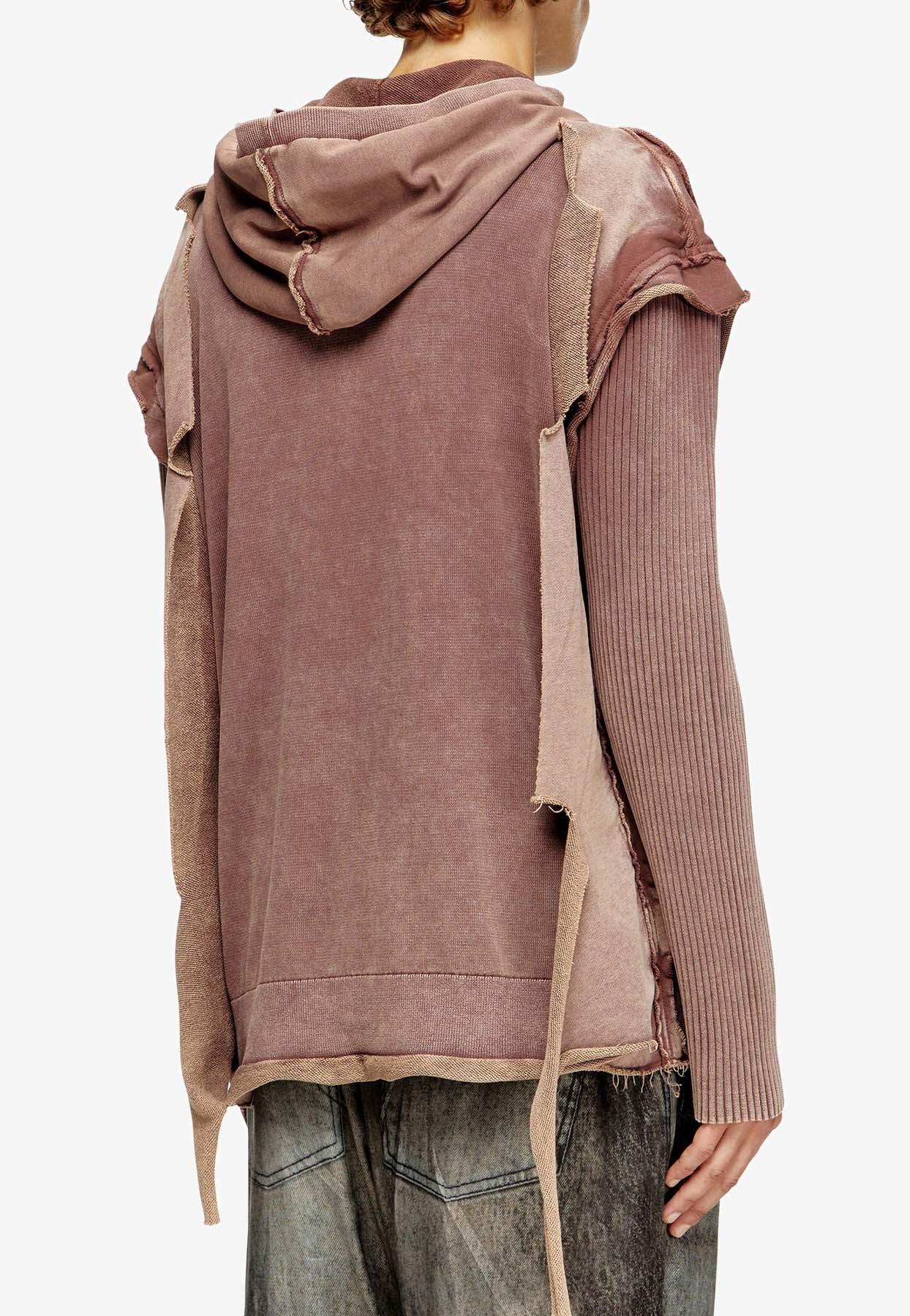 DIESEL K-Pelto Distressed Zip-Up Hoodie in Pink for Men | Lyst