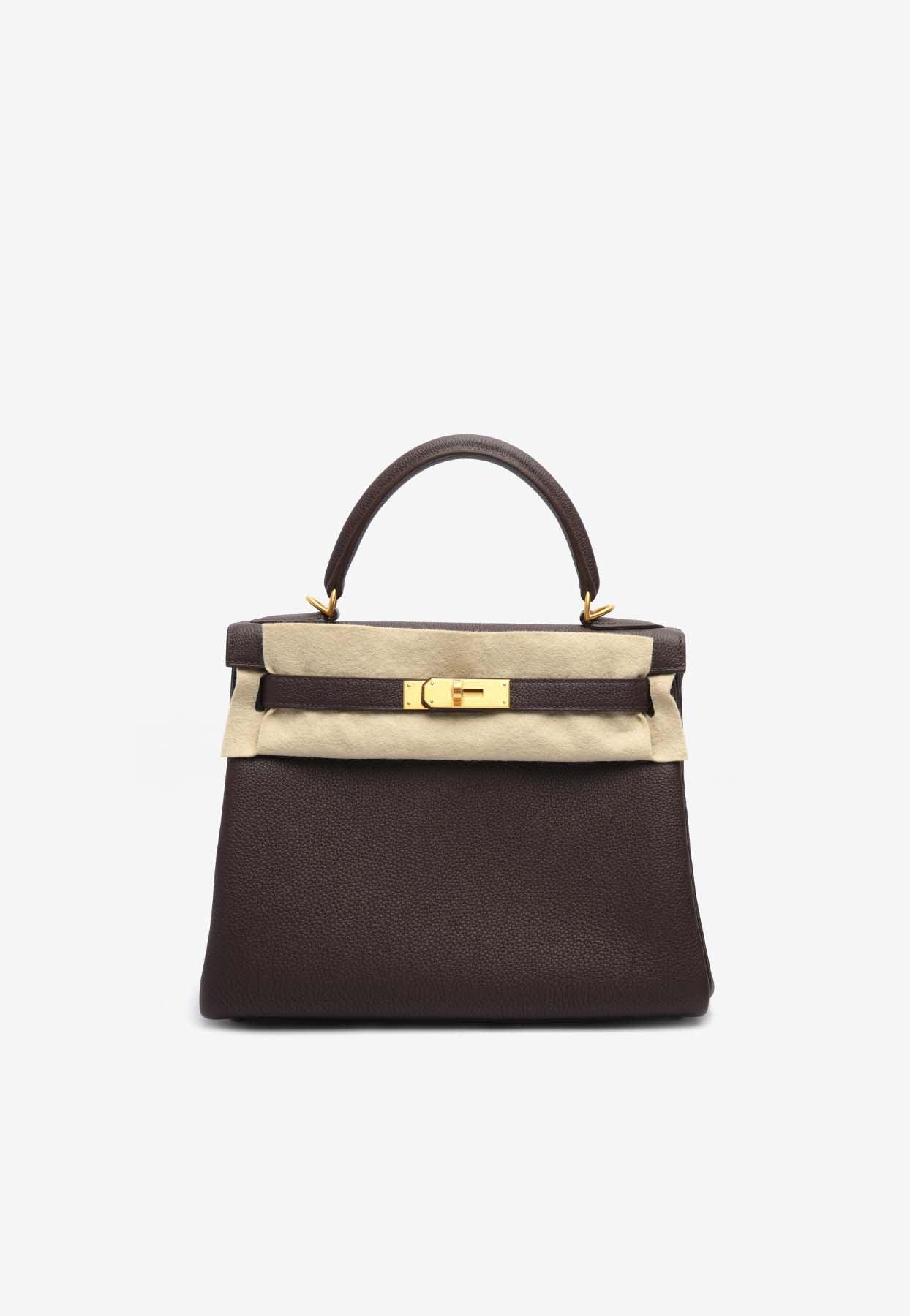 Hermes Kelly Retourne 28 Verso Hss In Rouge Sellier And Toffee Togo With Brushed Gold Hardware Lyst Canada