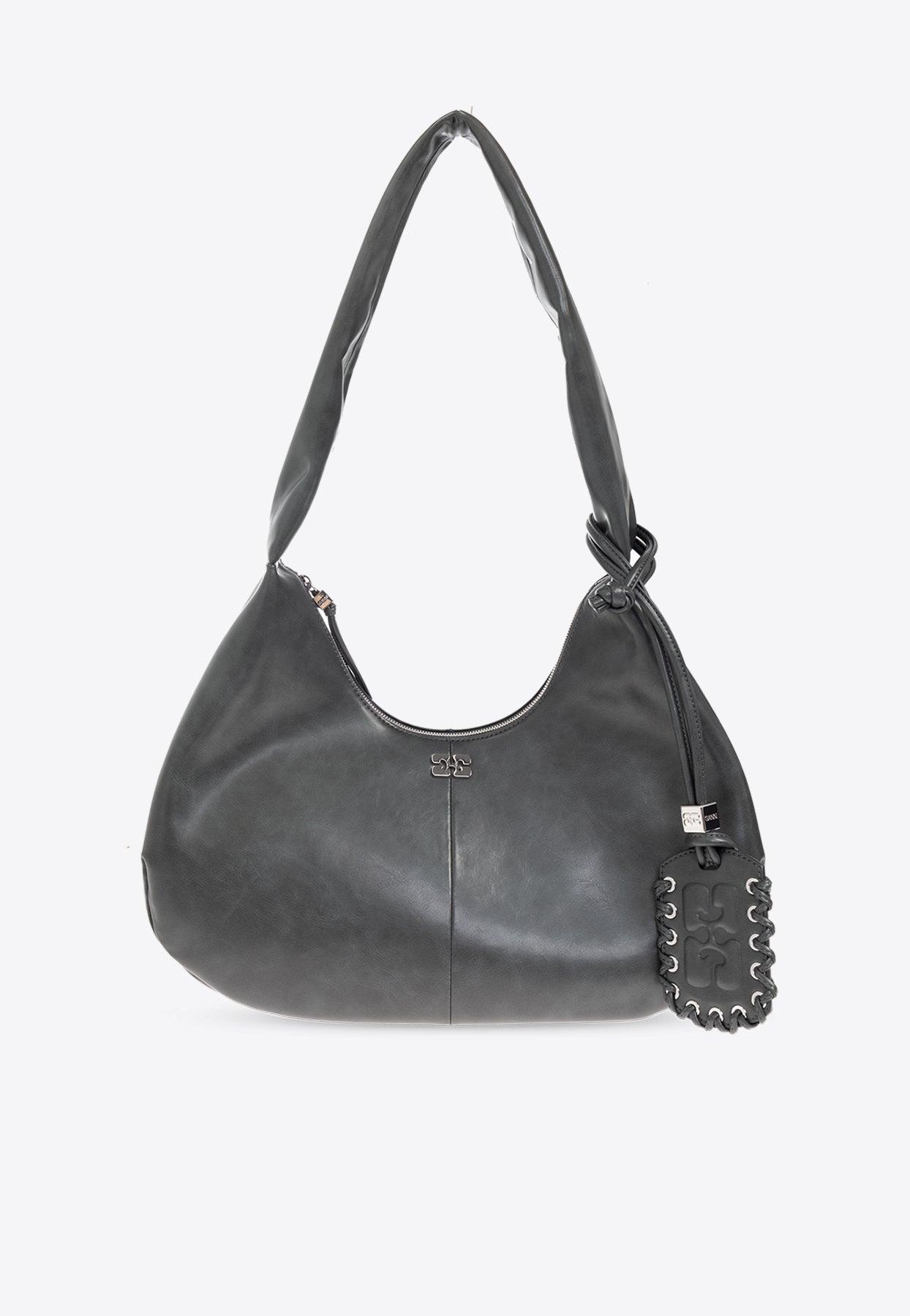 ショルダーバッグ・ポシェット Ganni Bou Medium Shoulder Bag - Ganni - Leather - Grey Ganni Bou Medium Shoulder Bag - Leather - Grey | THE LIST