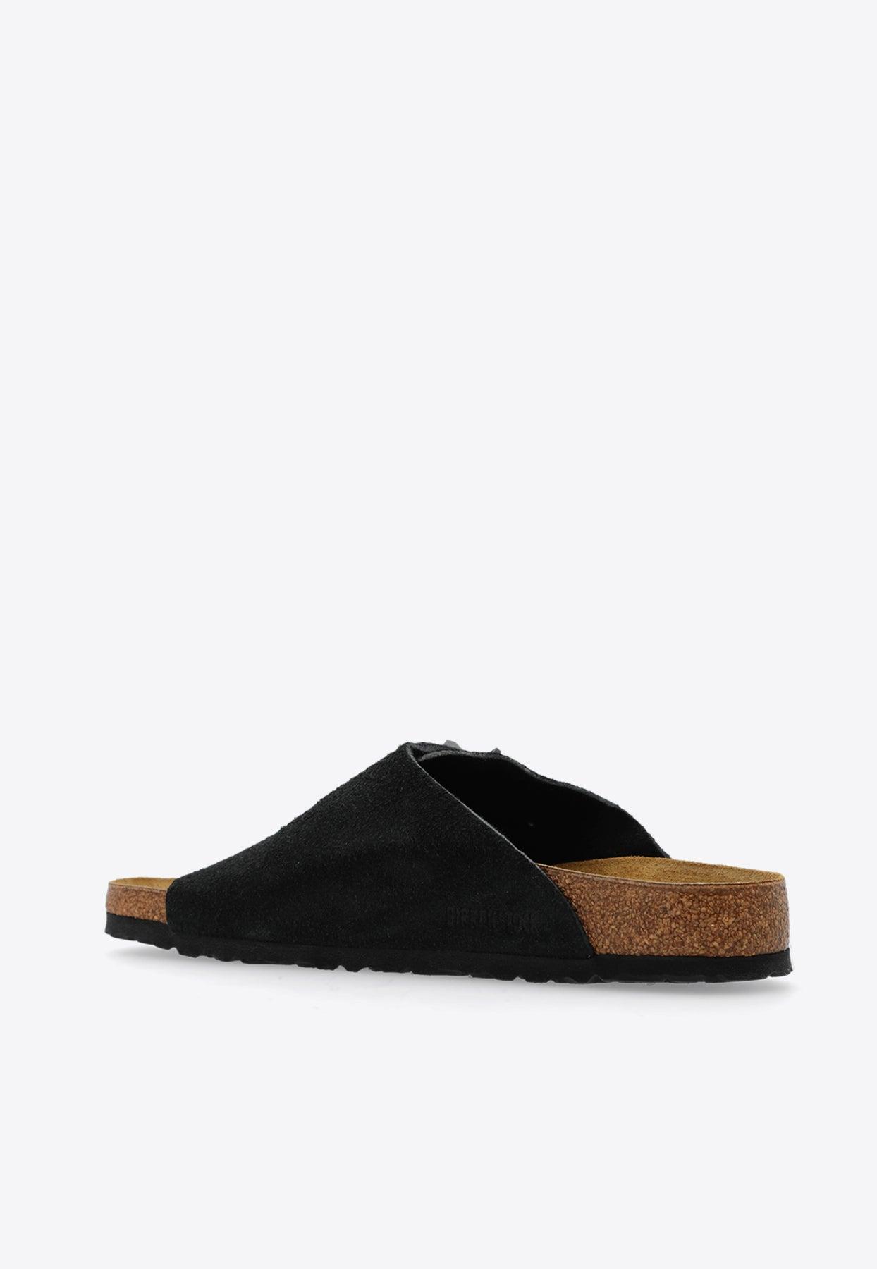 Birkenstock Zurich Double Strap Suede Slides in Black for Men Lyst