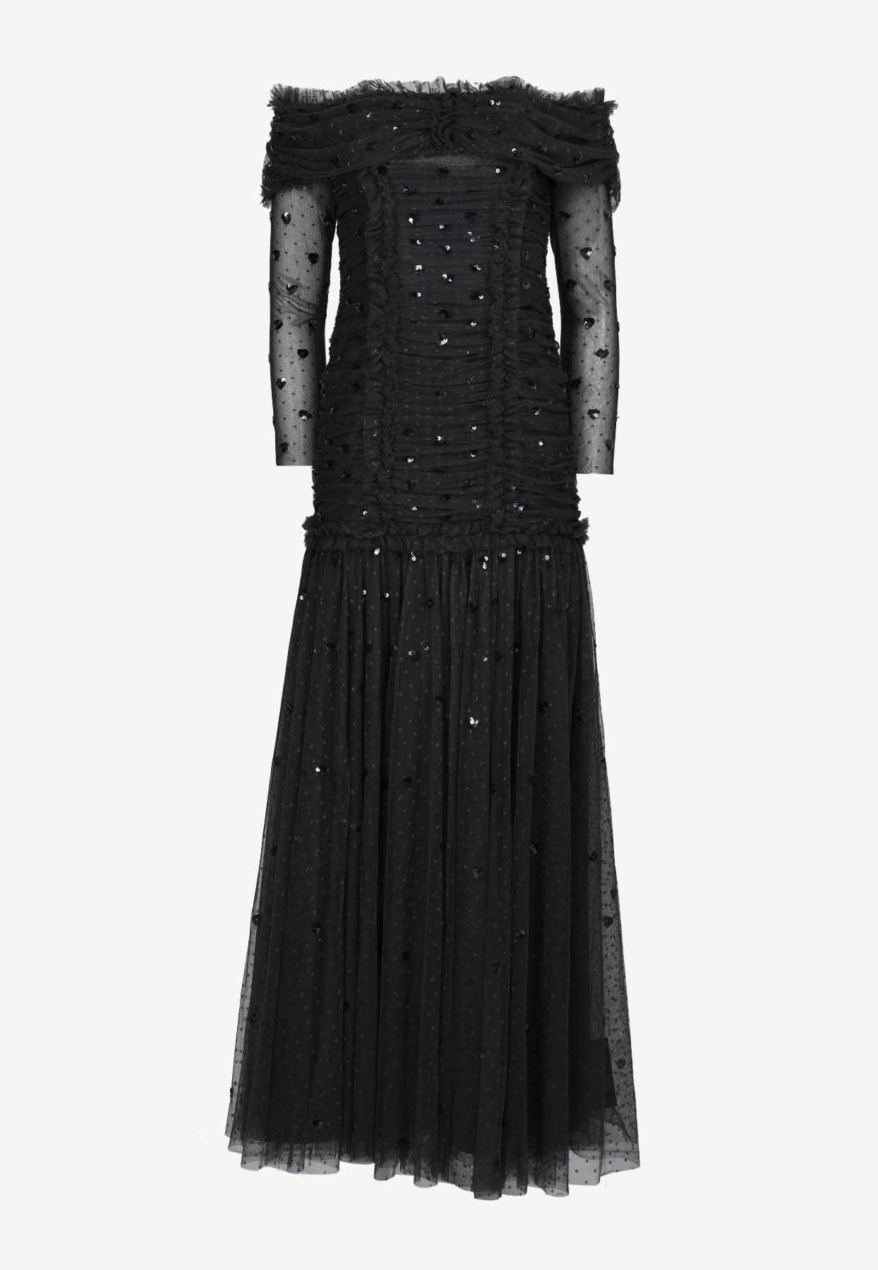 needle and thread dress black EMBROIDERED MAXI DRESS – codressing main image 1