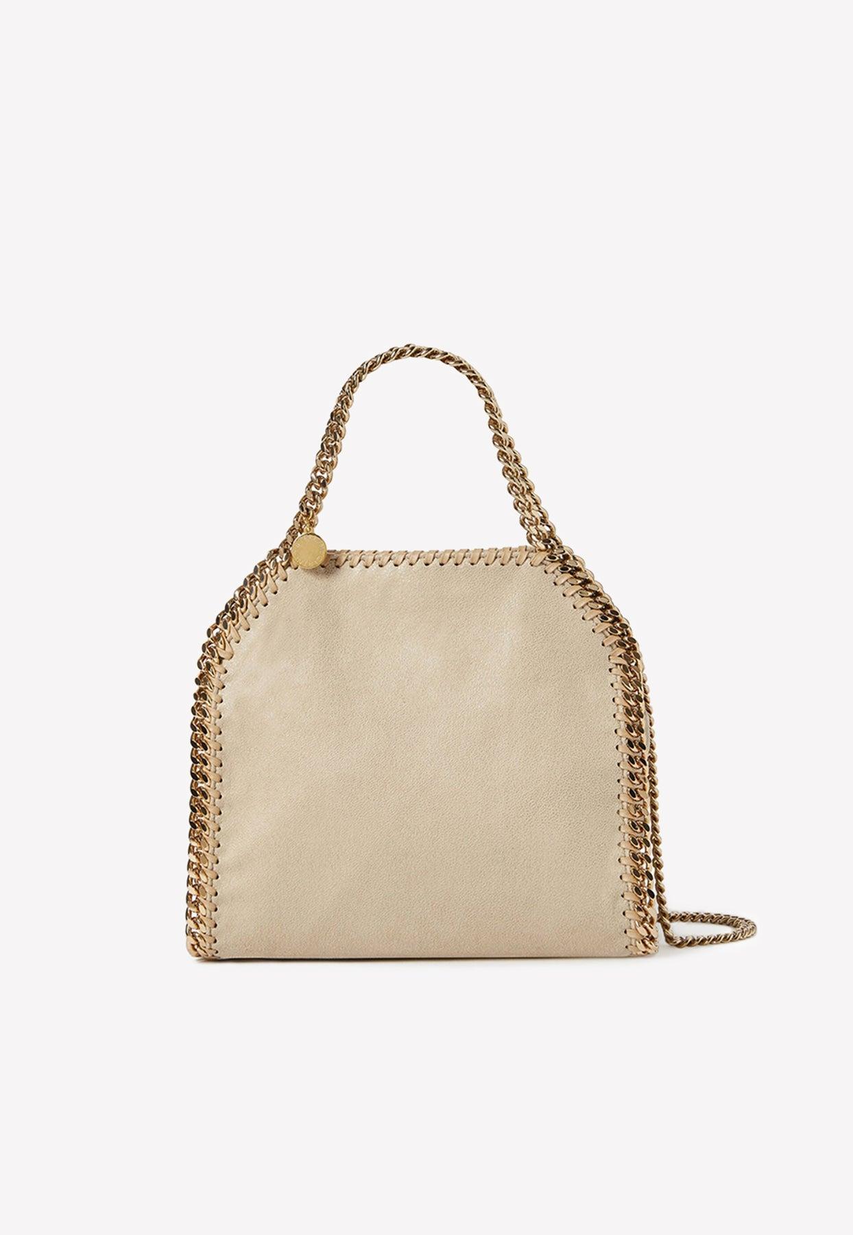 Stella McCartney Beige Shaggy Deer Faux-Leather Falabella Small Tote Bag