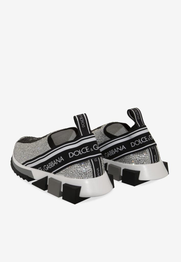 Dolce & Gabbana Sorrento Sneakers With Fusible Crystals in White