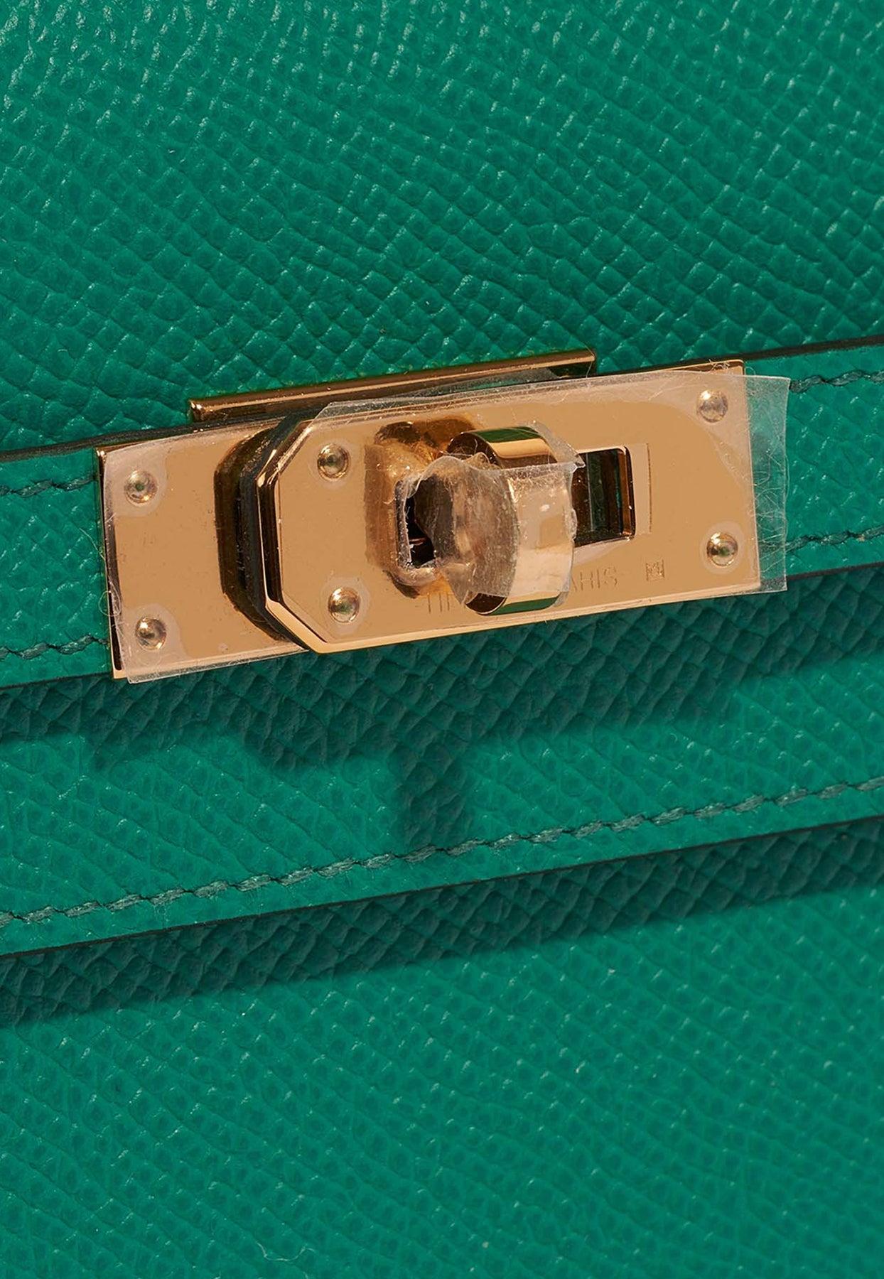 Hermès Kelly To Go Wallet In Vert Jade Epsom With Gold Hardware in