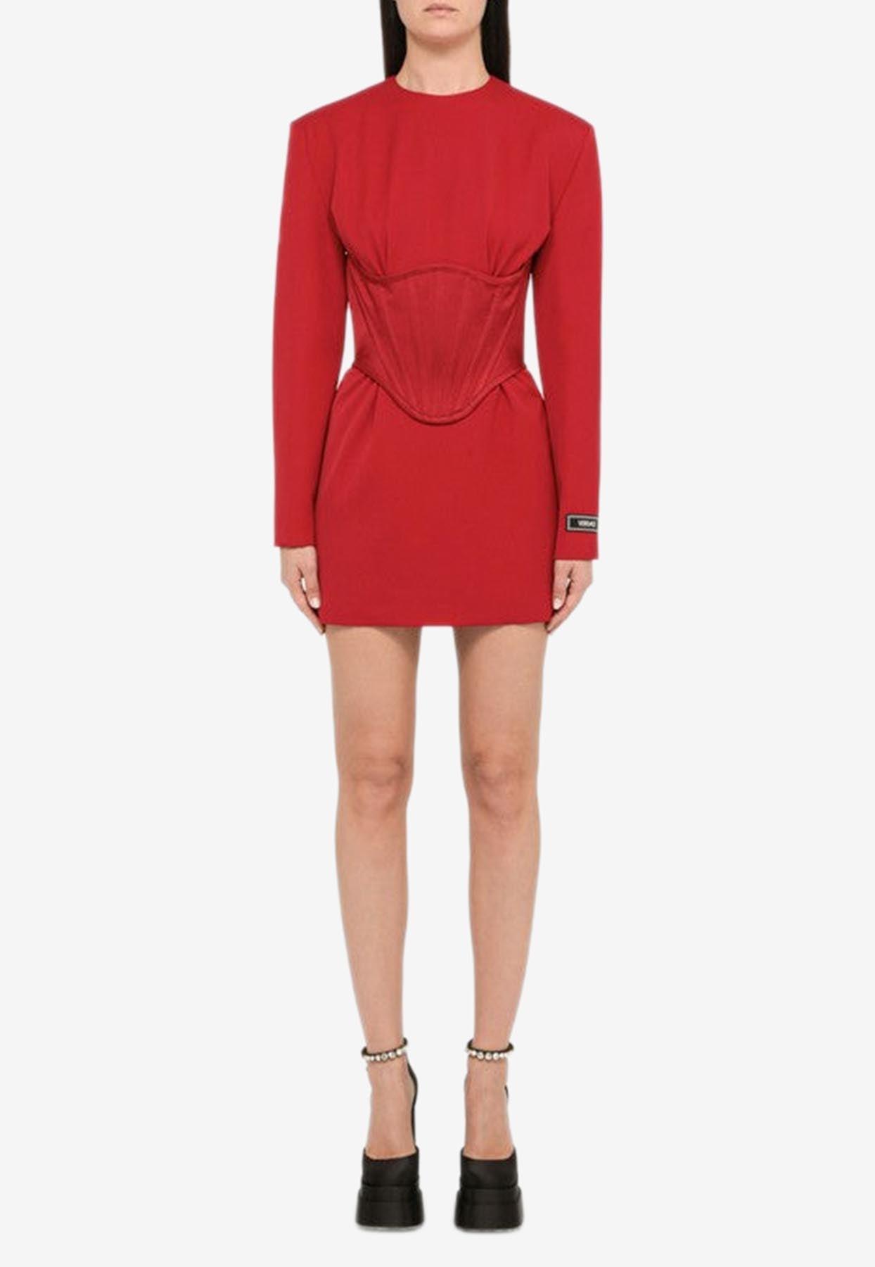 Versace Corset Mini Dress in Red | Lyst