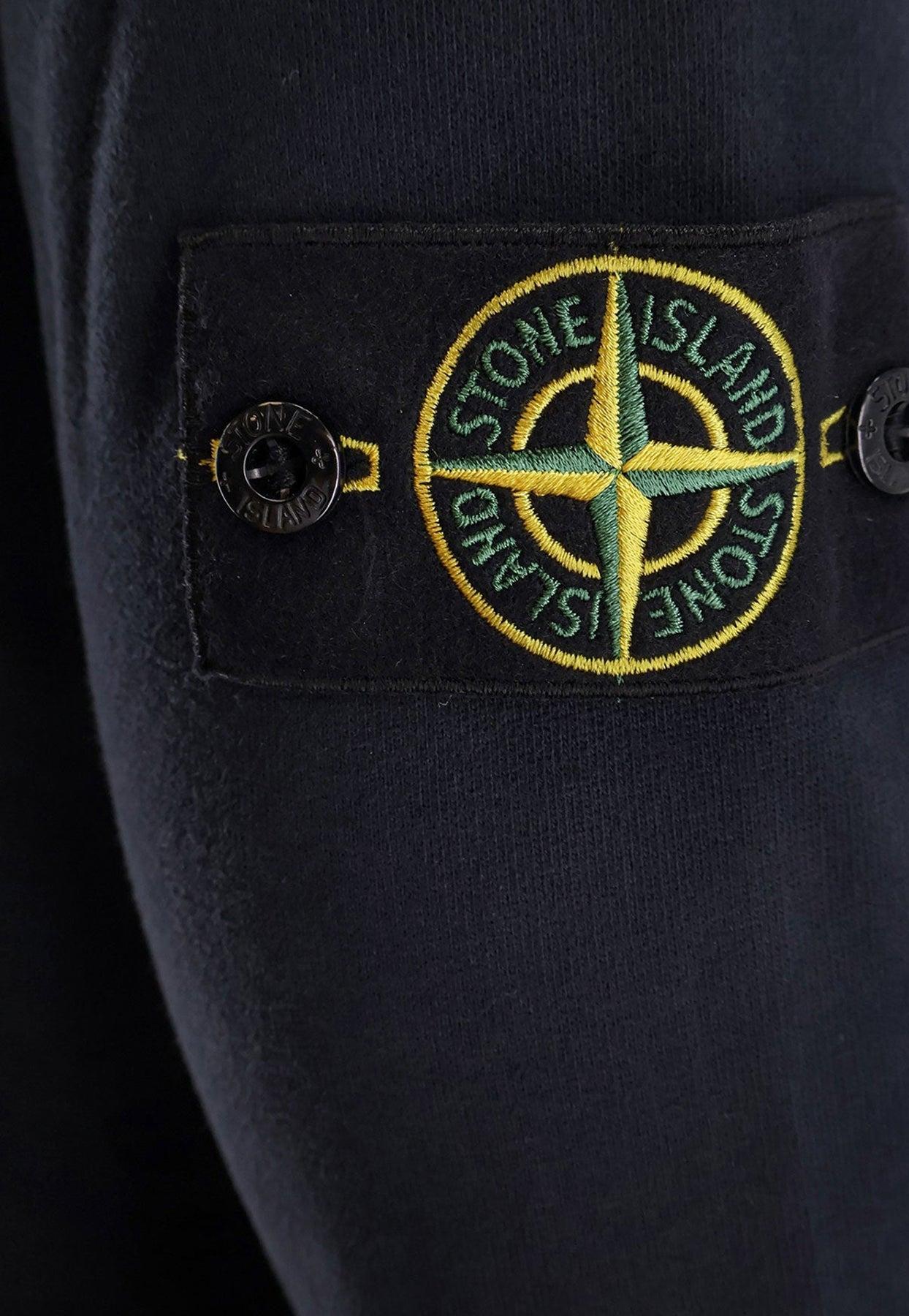 Stone Island Logo Patch Crewneck Sweatshirt in Blue for Men Lyst