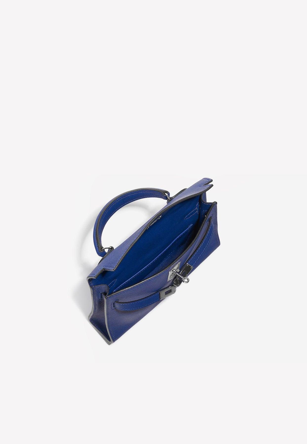 Hermès Vintage Micro Kelly In Blue Electrique Swift With Palladium Hardware