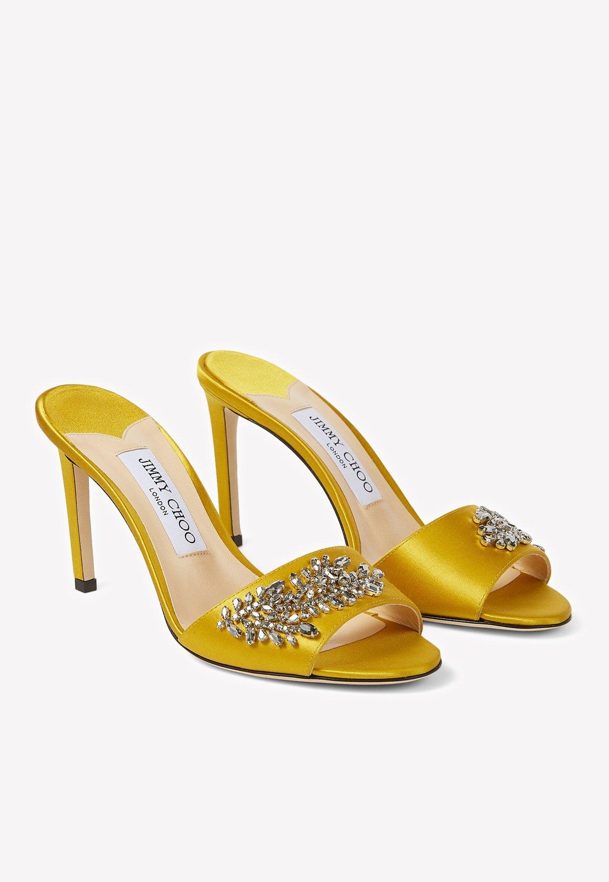 Jimmy Choo Stacey 85 Satin Mules With 