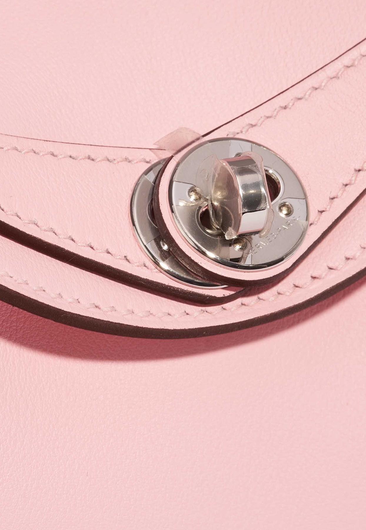 Hermès Lindy Rose Sakura Swift Mini 20 Palladium Hardware, 2023 (Like New), Pink Womens Handbag