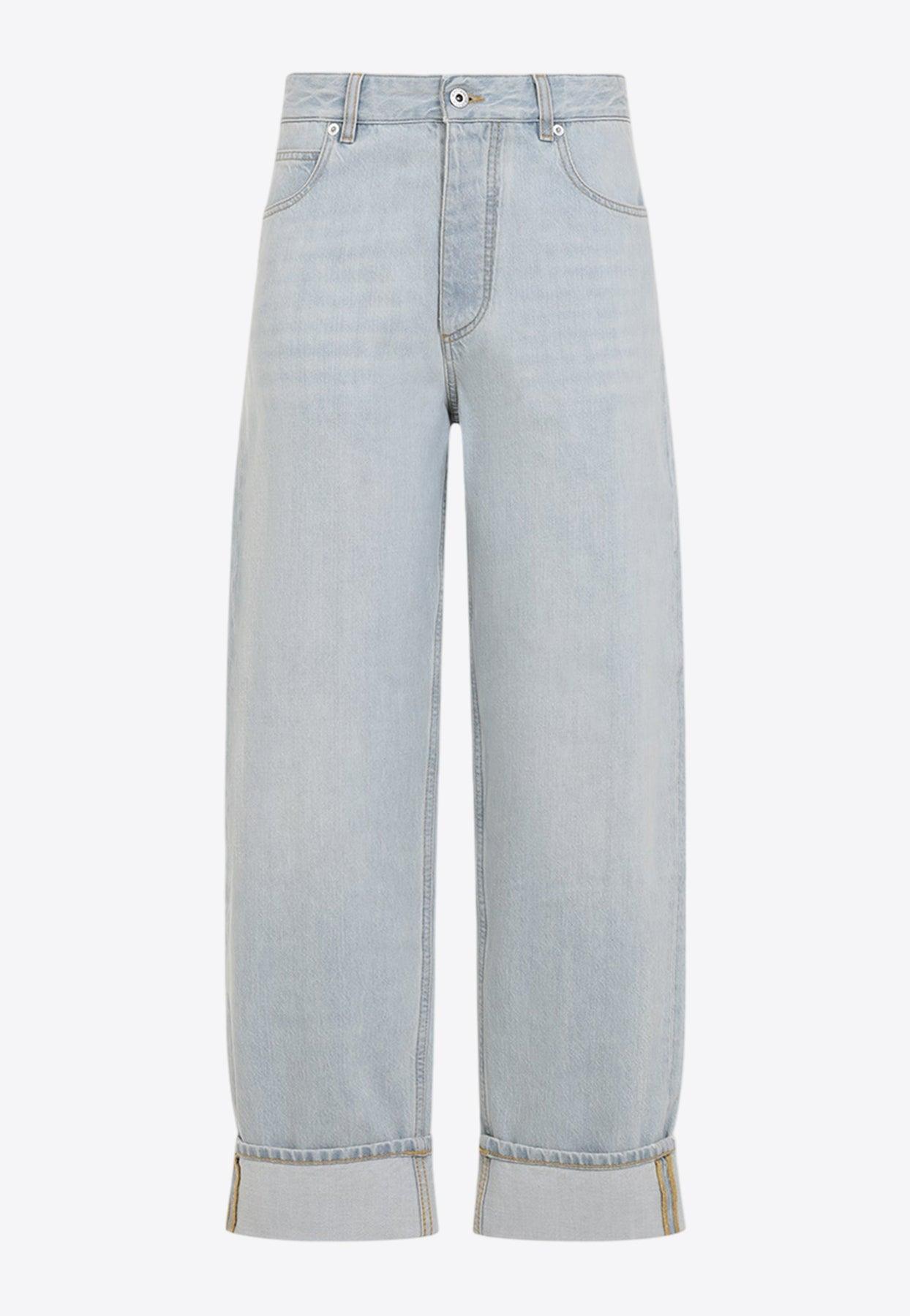 BOTTEGA VENETA★Extra bleached turn-up denim pants Bottega Veneta® Women's Extra Bleached Turned Up Jeans in