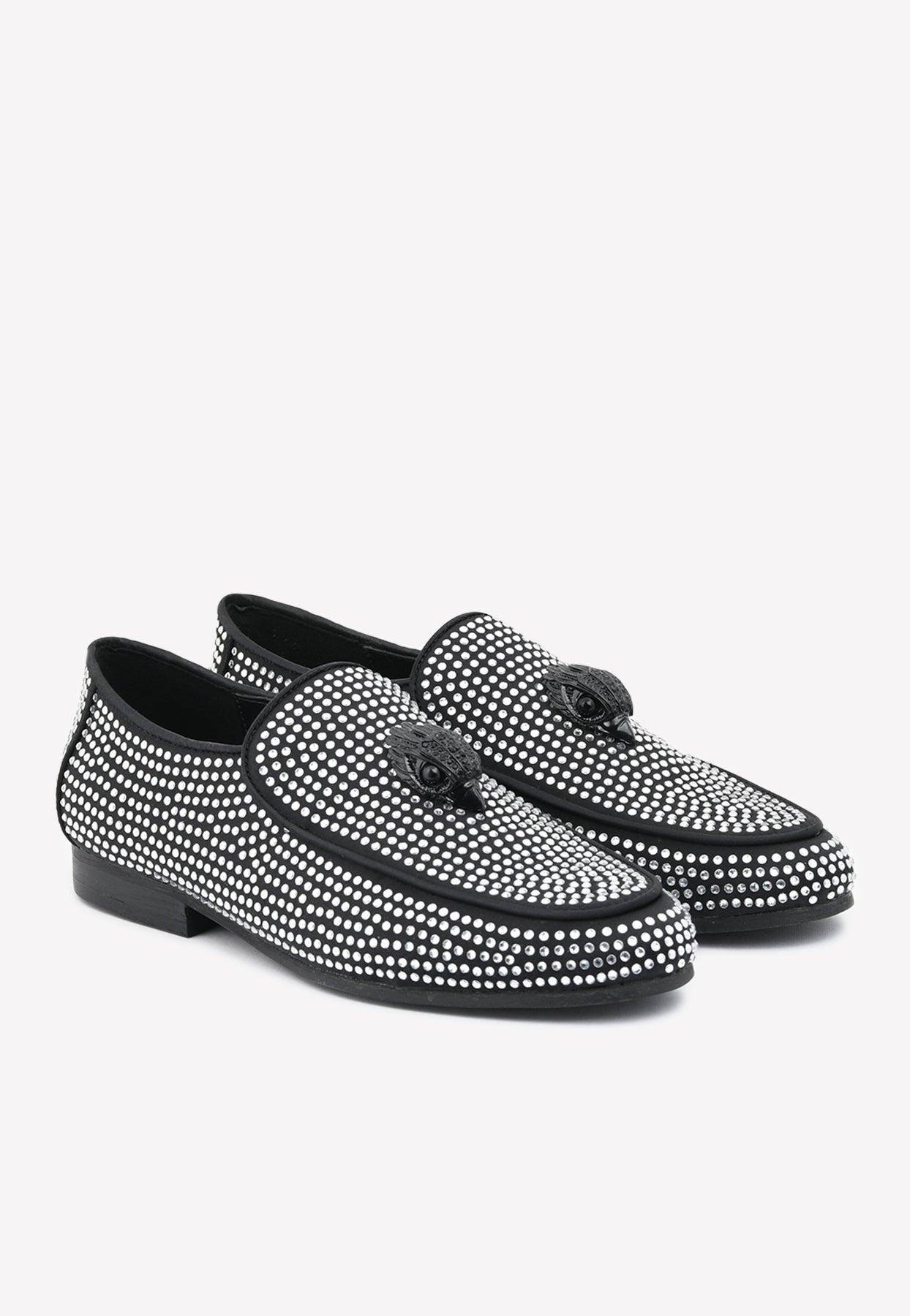 Kurt Geiger Holly Eagle Crystal embellished Loafers in White Lyst