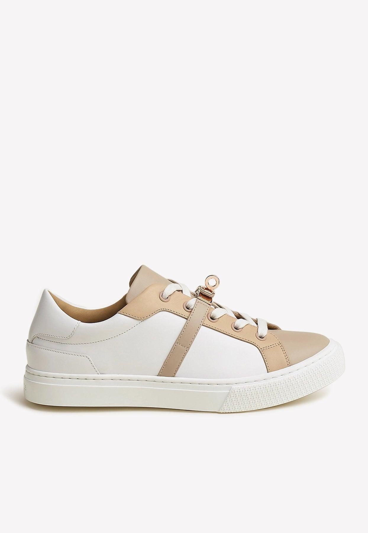 Hermès Day Sneakers In Calf Leather With Rose Gold Kelly Buckle | Lyst
