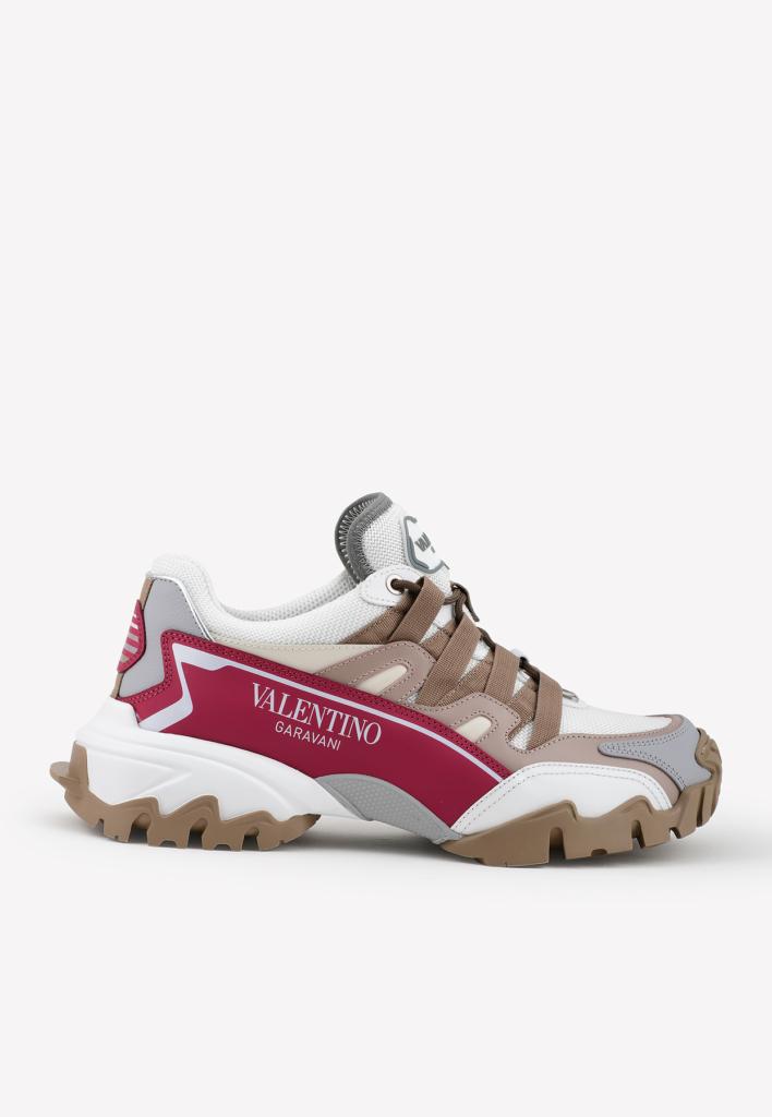 valentino garavani climbers sneaker in fabric and calfskin leather