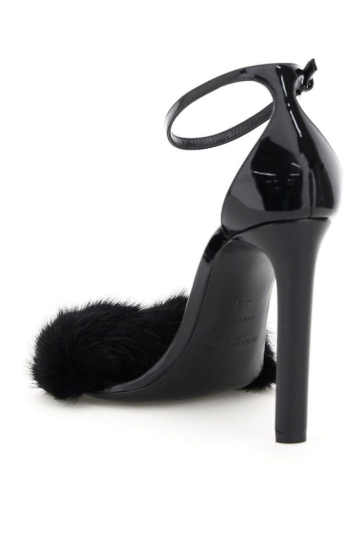 Saint Laurent Mink Fur Sandals