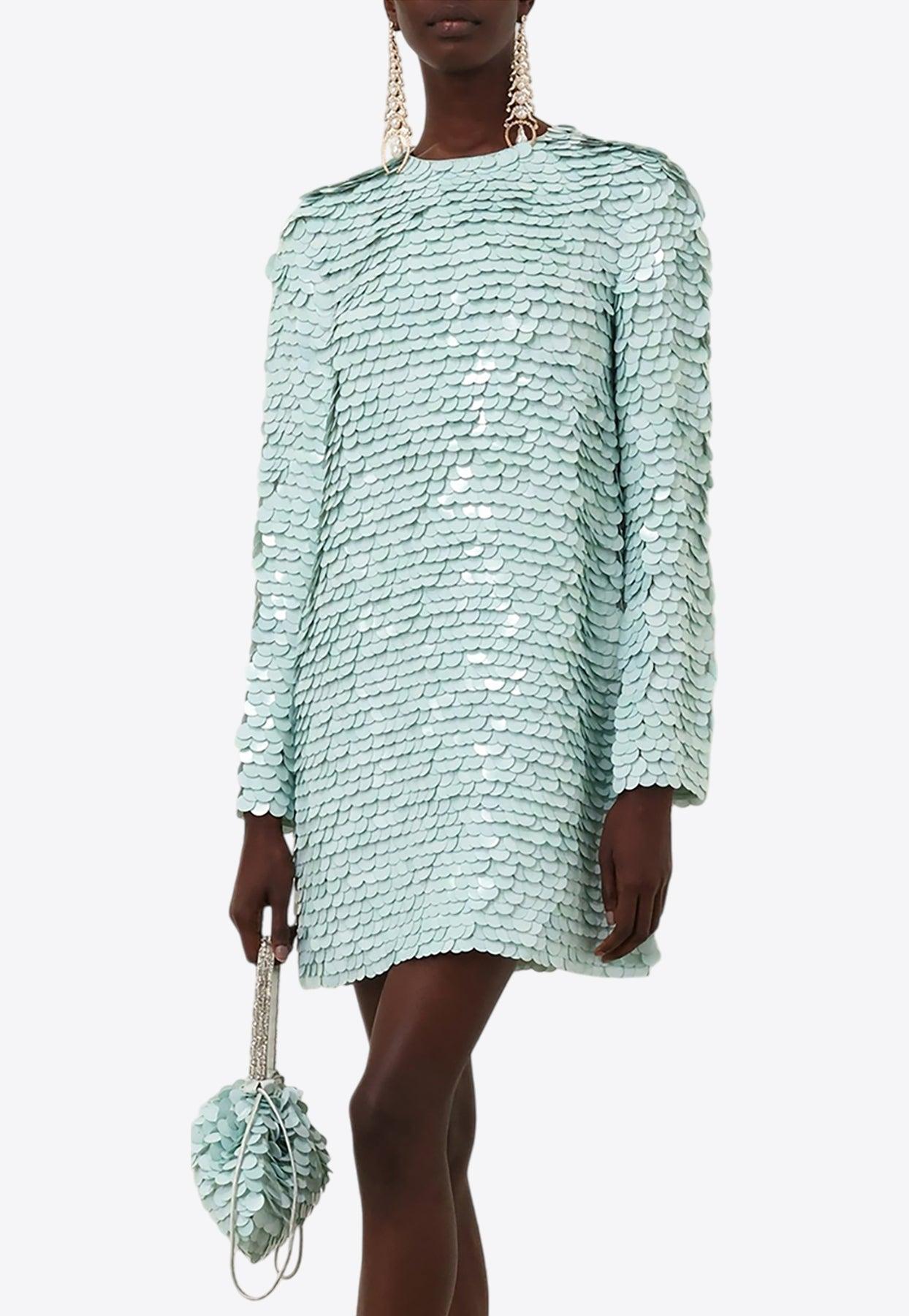 Zimmermann Eden Sequined Mini Dress in Blue | Lyst Zimmermann Eden Sequined Mini Dress in Blue | Lyst