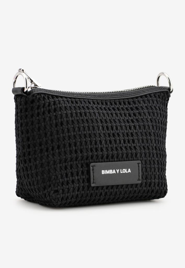 Bimba Y Lola Small Leather Crossbody Bag In Black