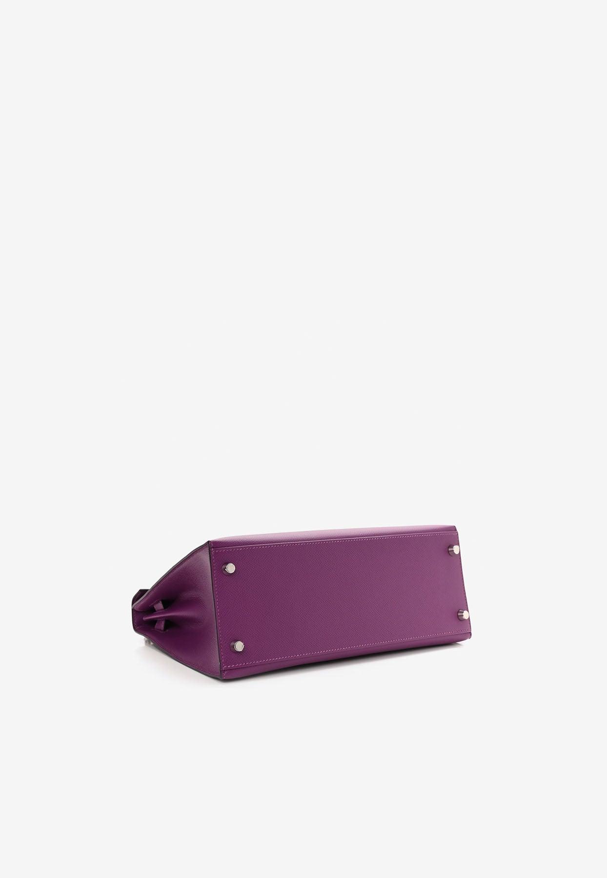 Hermès Purple Kelly Cut PHW