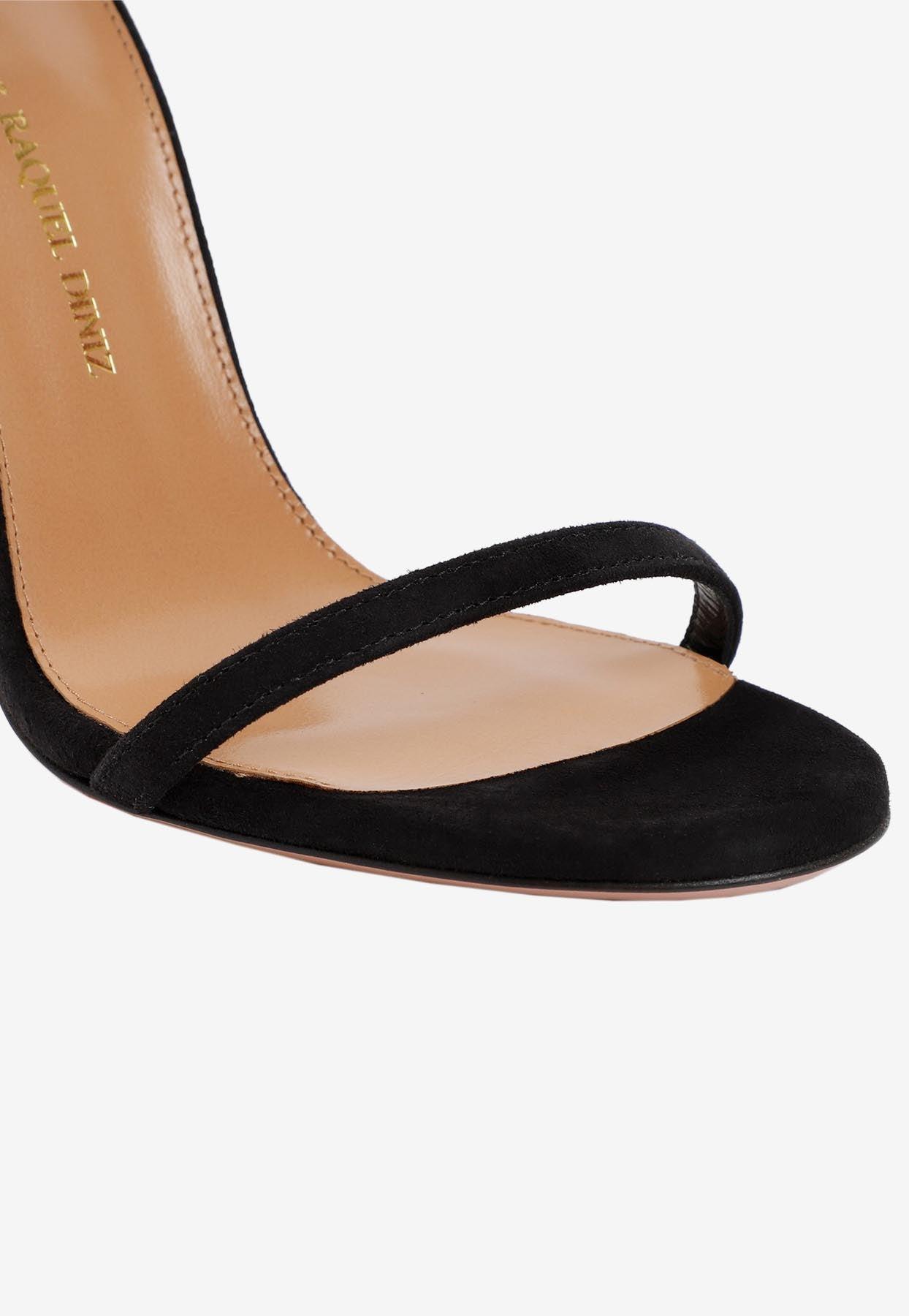 Aquazzura Moonwalk 105 Suede Sandals in White | Lyst
