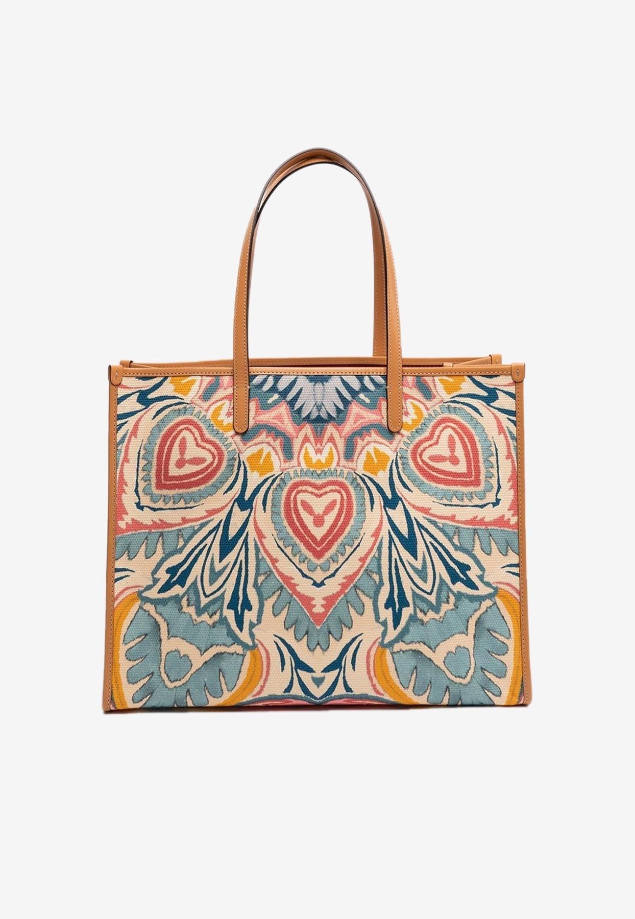 ETRO: cotton shopping bag with embroideries - Multicolor