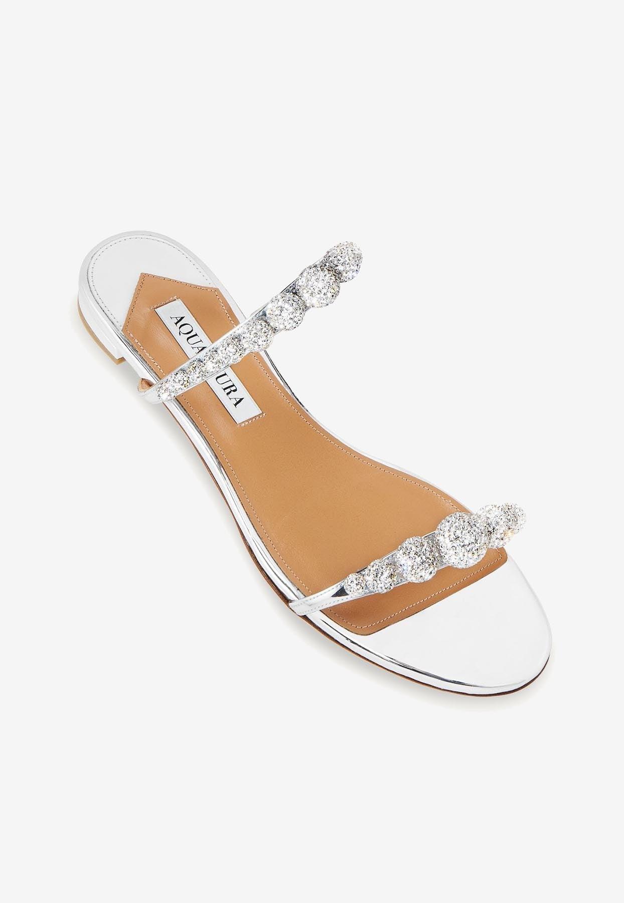 Crystal embellished flat discount sandals