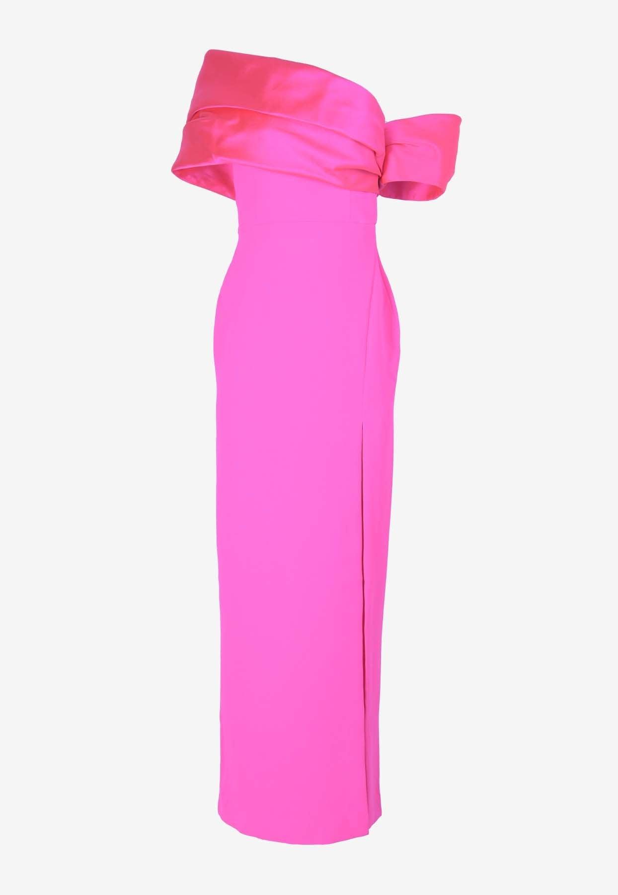 Solace London Alexis Off-The-Shoulder Satin-Twill And Crepe