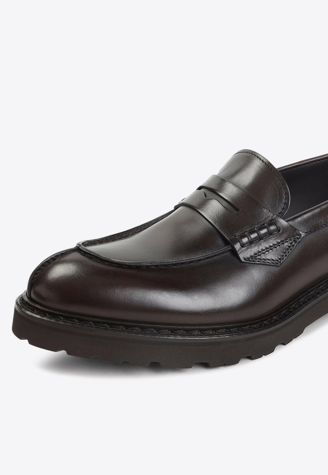 Canali College Leather Loafers in Brown for Men | Lyst