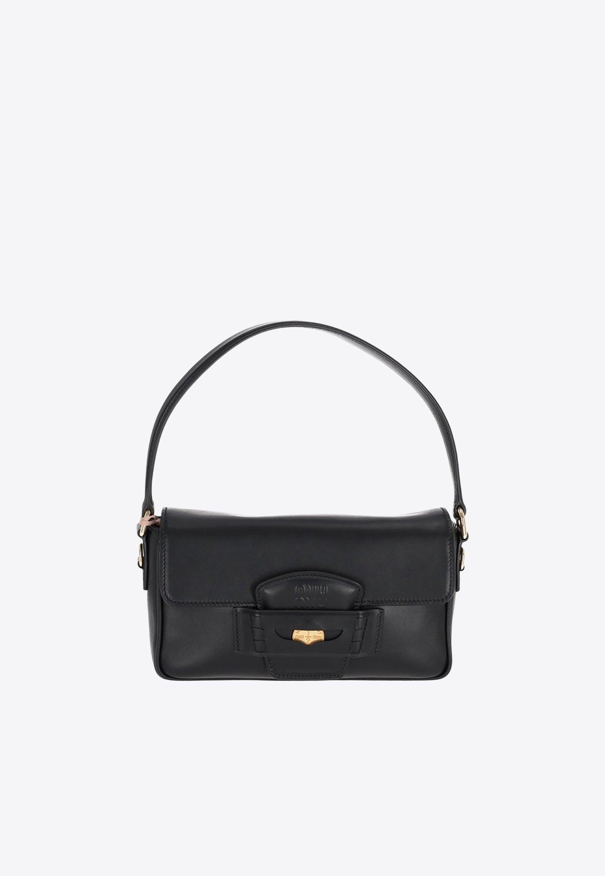 Miu Miu Penny Leather Shoulder Bag in Blue | Lyst
