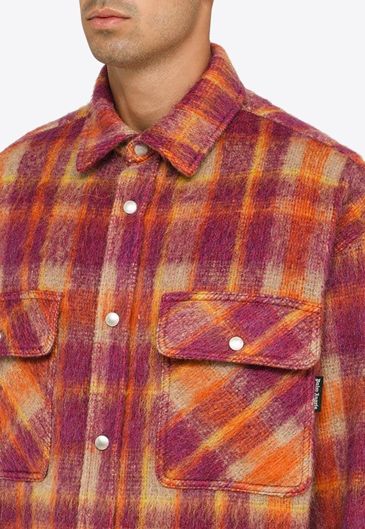 Palm Angels Plaid Check Oversized Shirt in Red for Men | Lyst