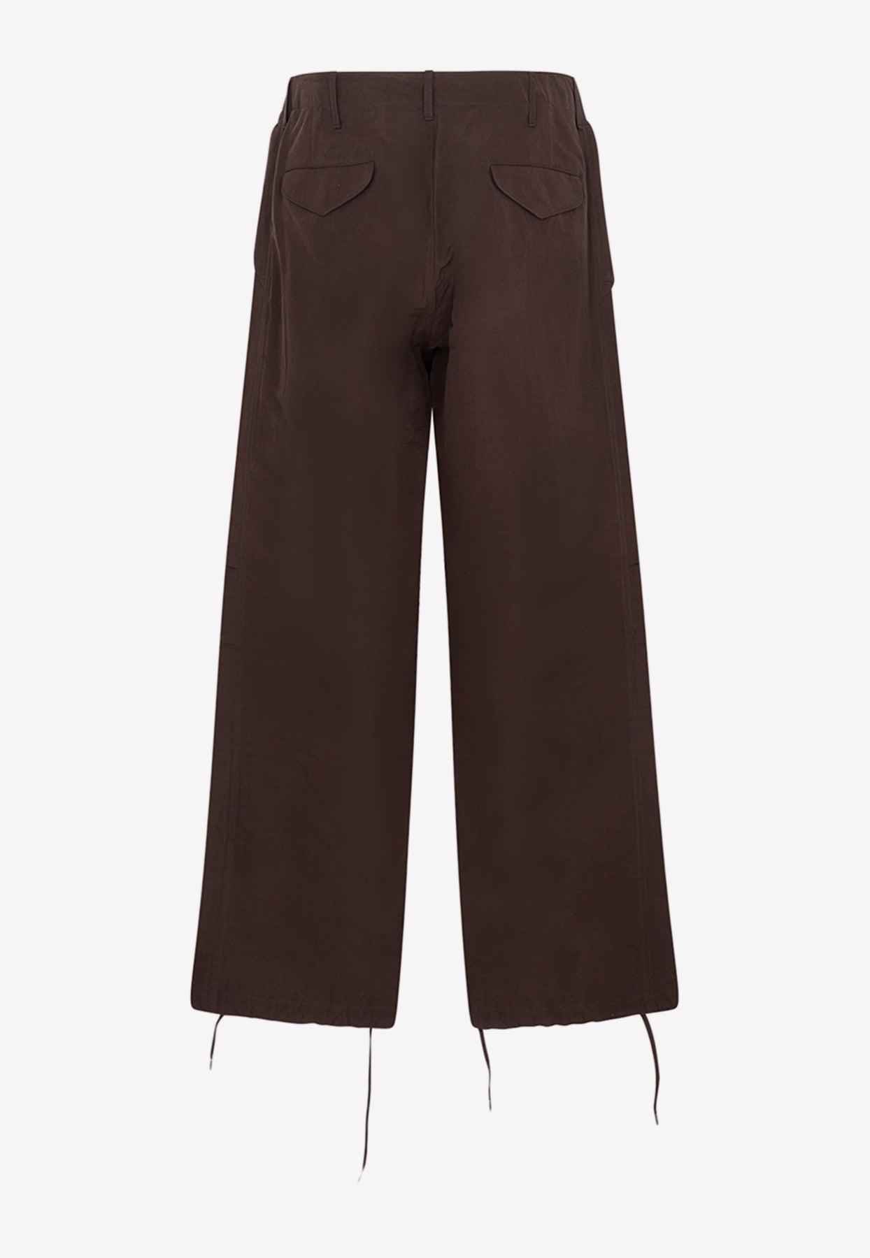 AURALEE Wide-leg Field Pants In Linen And Cotton in Brown for Men