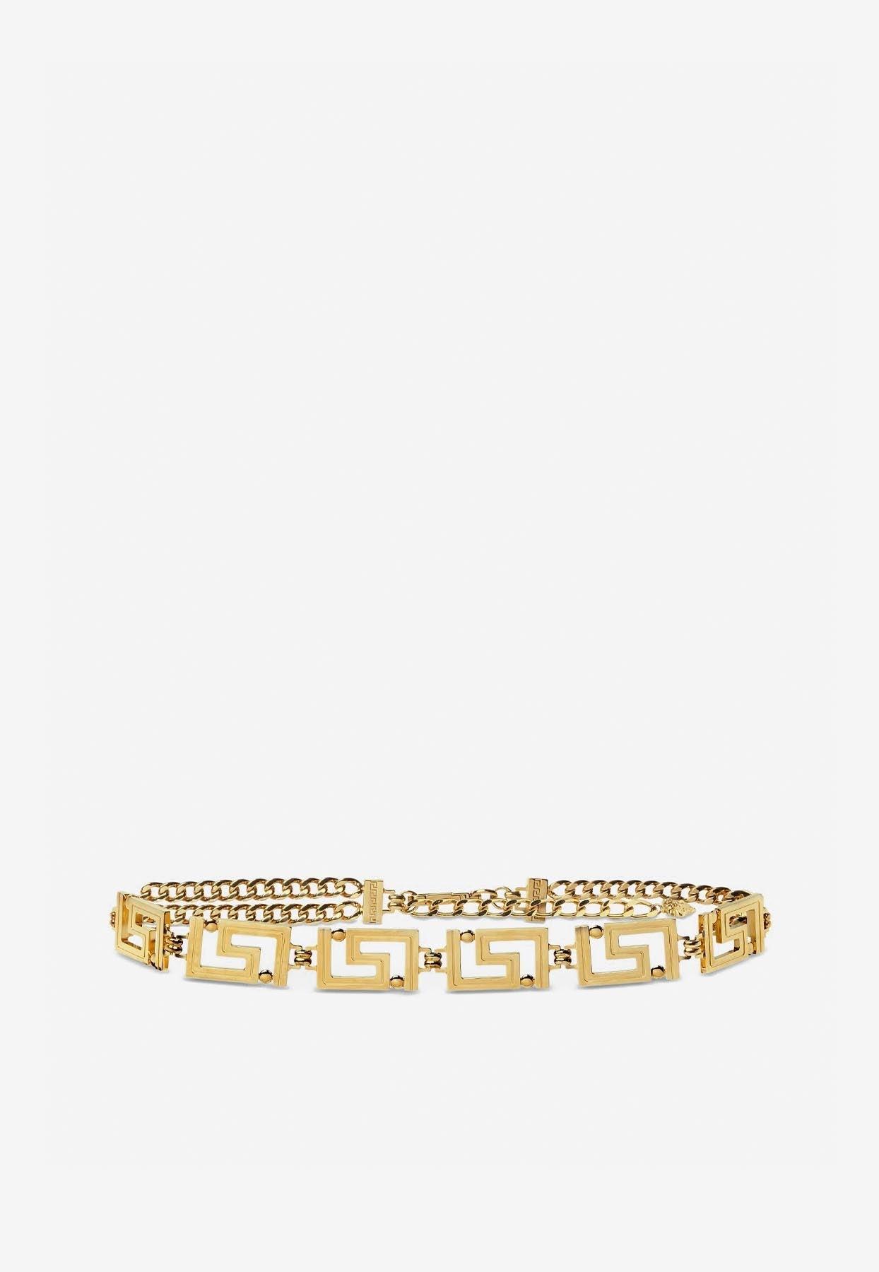 Versace Greca Goddess Double Chain Belt in White Lyst