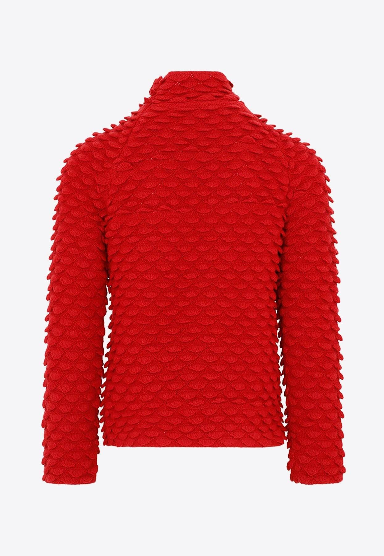 Bottega Veneta Off-White Fishscale Turtleneck