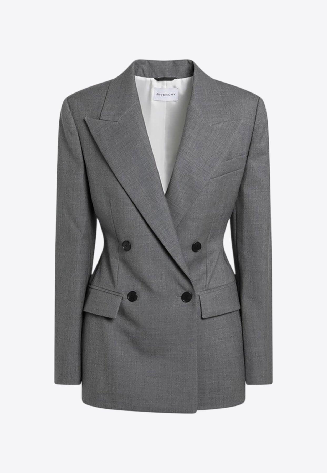 ジャケット Givenchy Grey Double-Breasted Wool Jacket Double breasted jacket in wool in - medium grey | Givenchy US