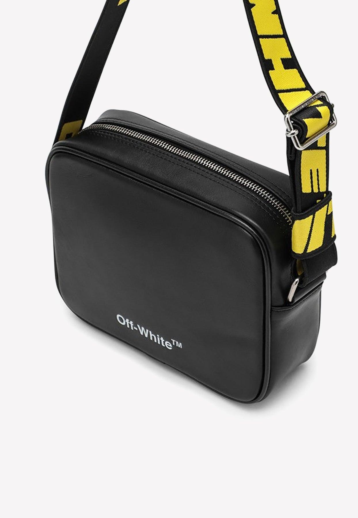 Off-White Black Printed Leather Virgil Abloh Camera Bag Off-White