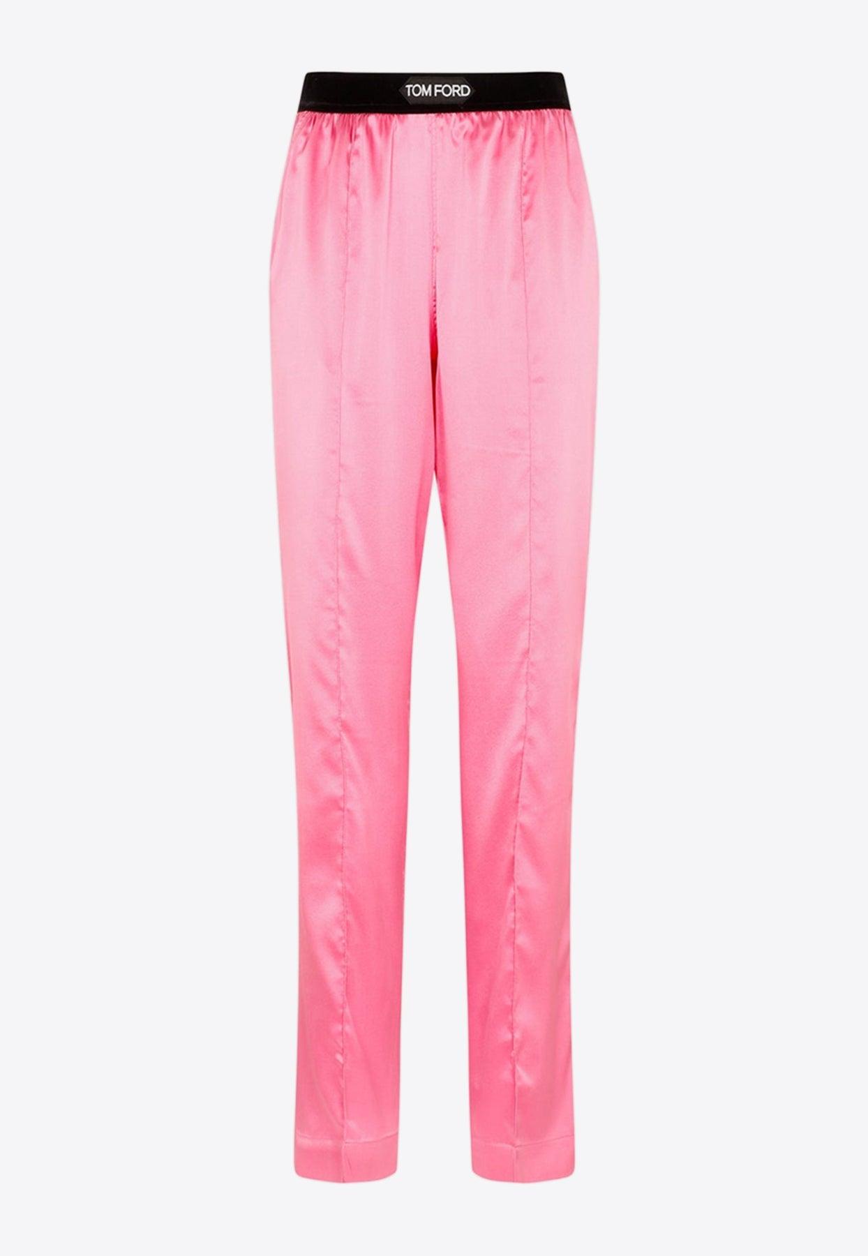 Tom Ford Logo Silk Satin Pj Pants in Pink | Lyst UK