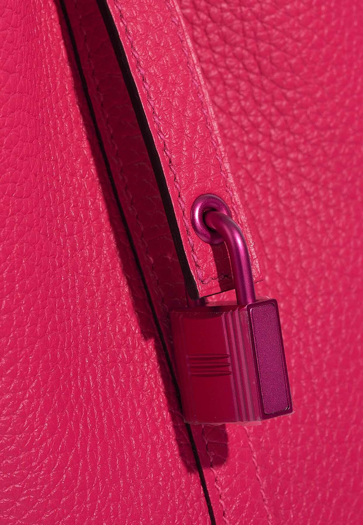 Hermes Picotin Lock Clemence Leather Rose Mexico in Natural
