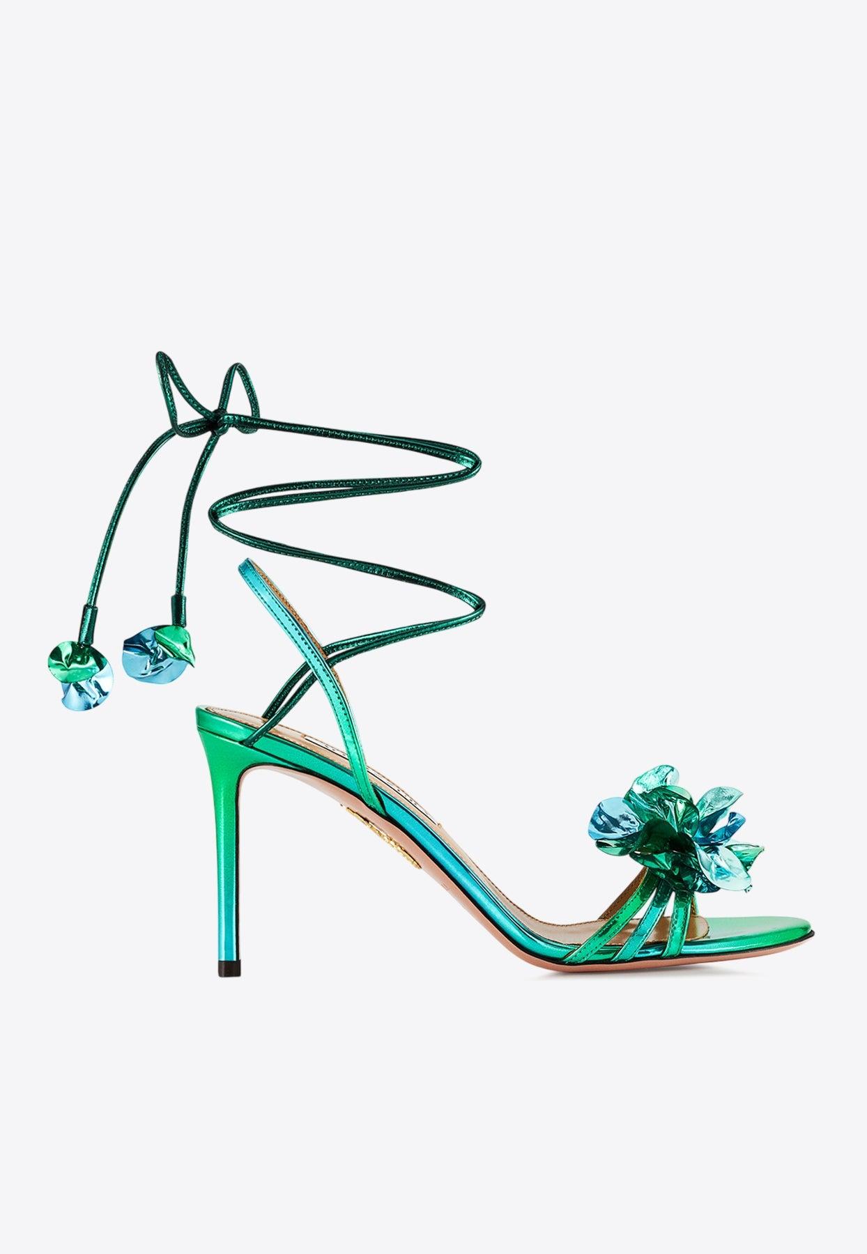 Aquazzura Summer Sun 85 Sandals in Green | Lyst Australia