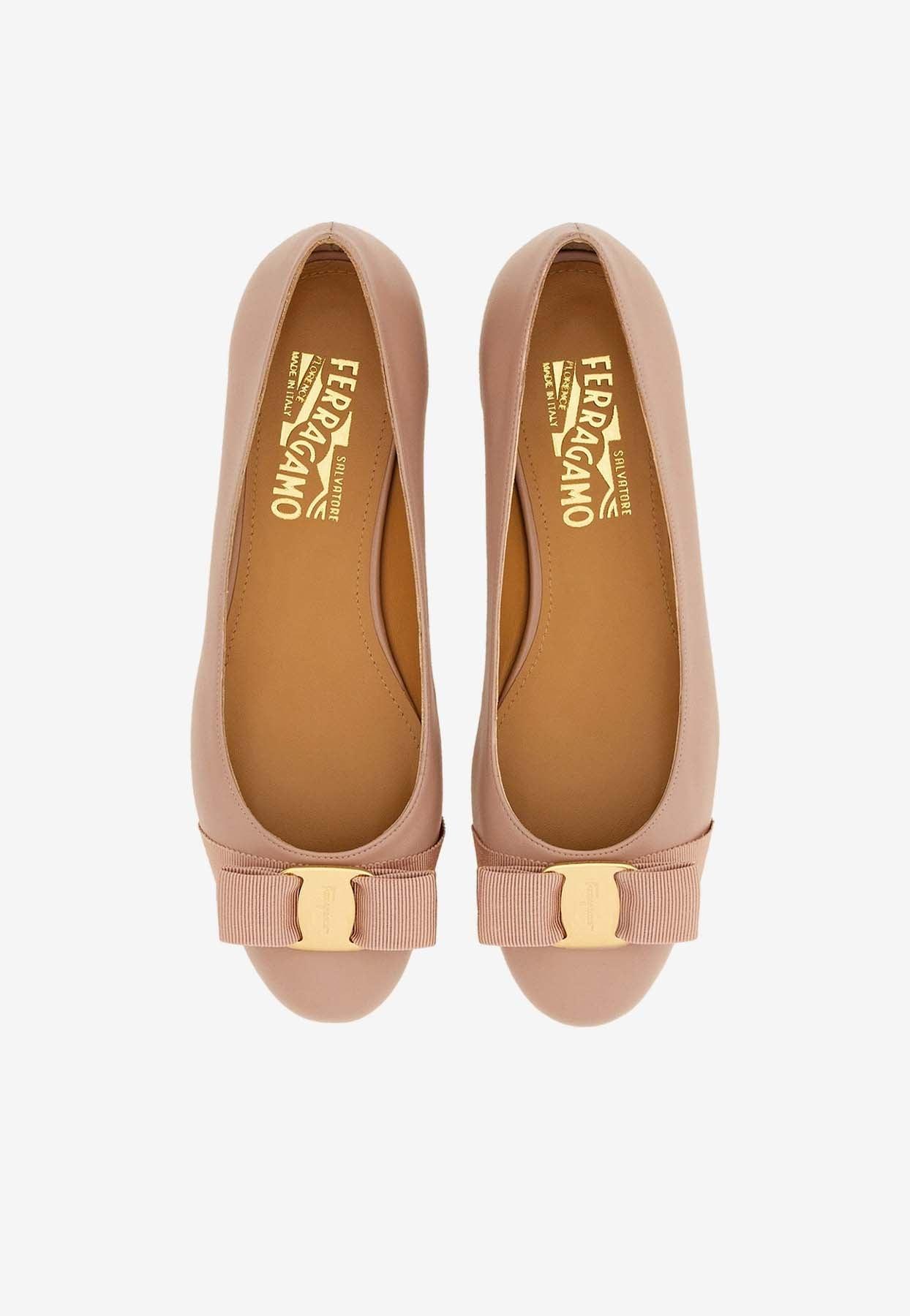 Ferragamo Varina Nappa Leather Ballet Flats in Pink Lyst