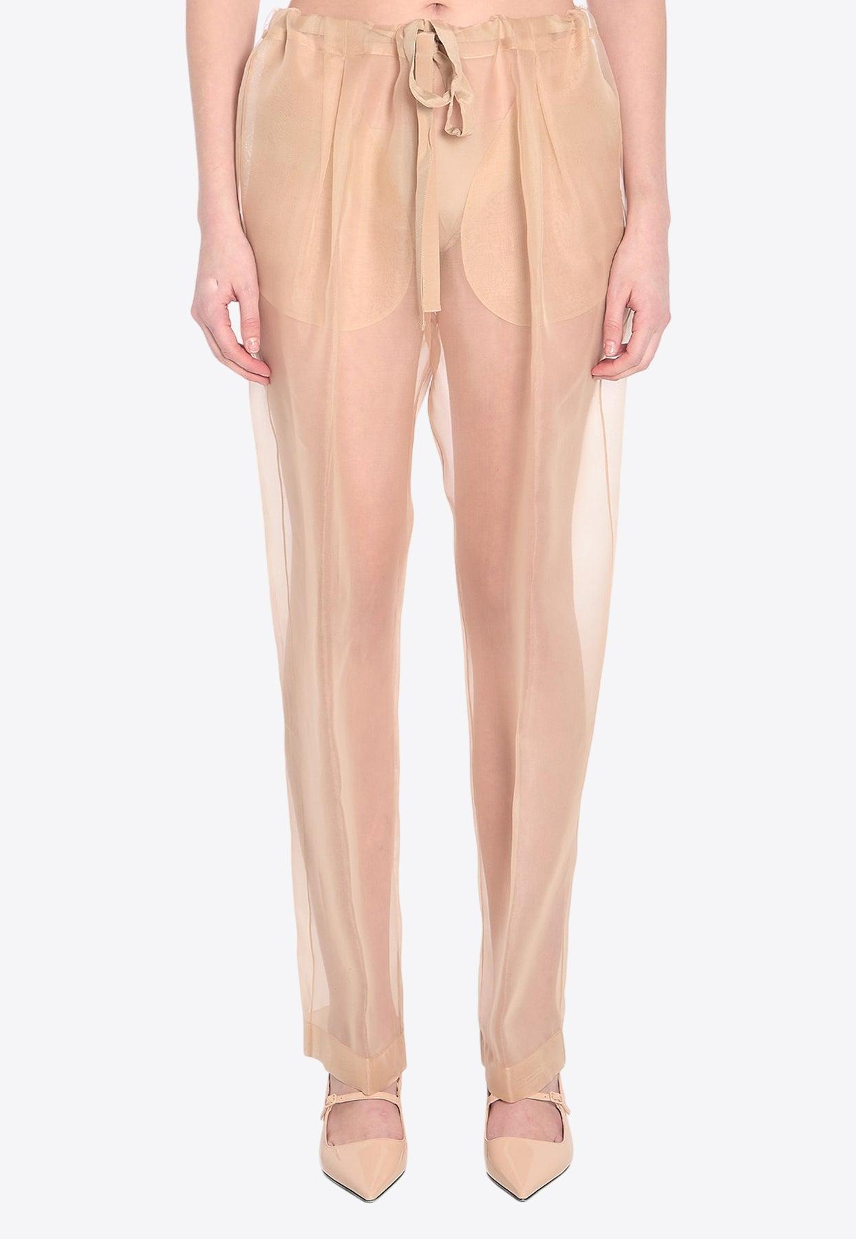 KHAITE Trenton Silk Organza Pants in Pink | Lyst