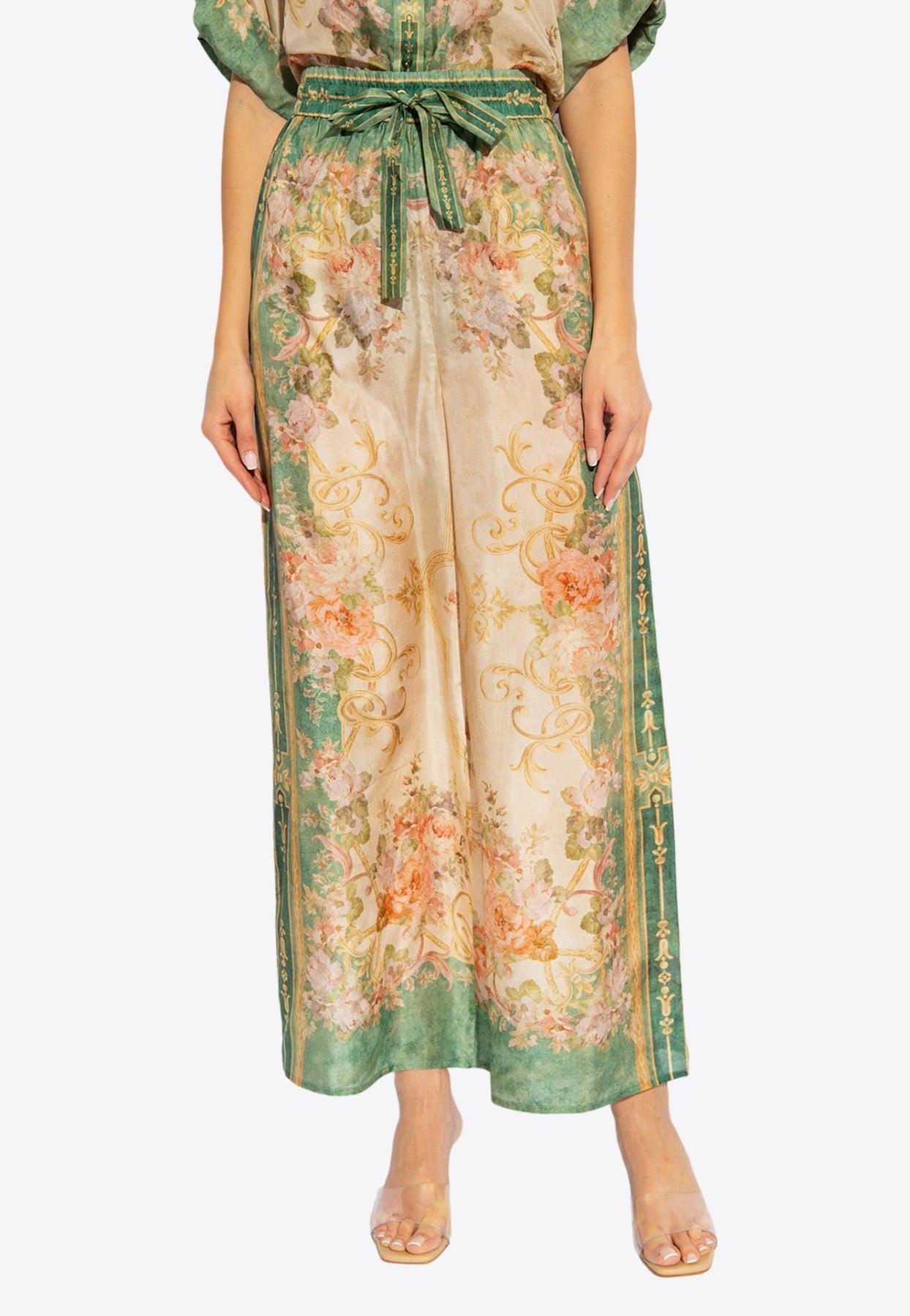 Zimmermann August Drawstring Wide-Leg Silk Pants | Lyst