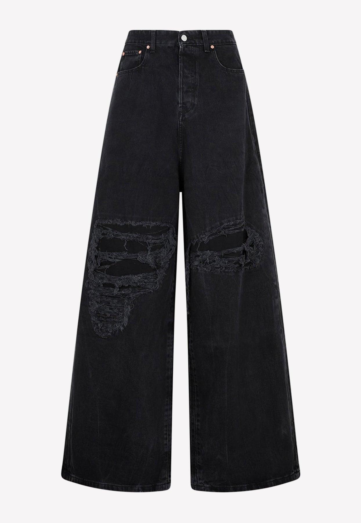 Vetements Baggy Ripped Jeans in Blue for Men | Lyst