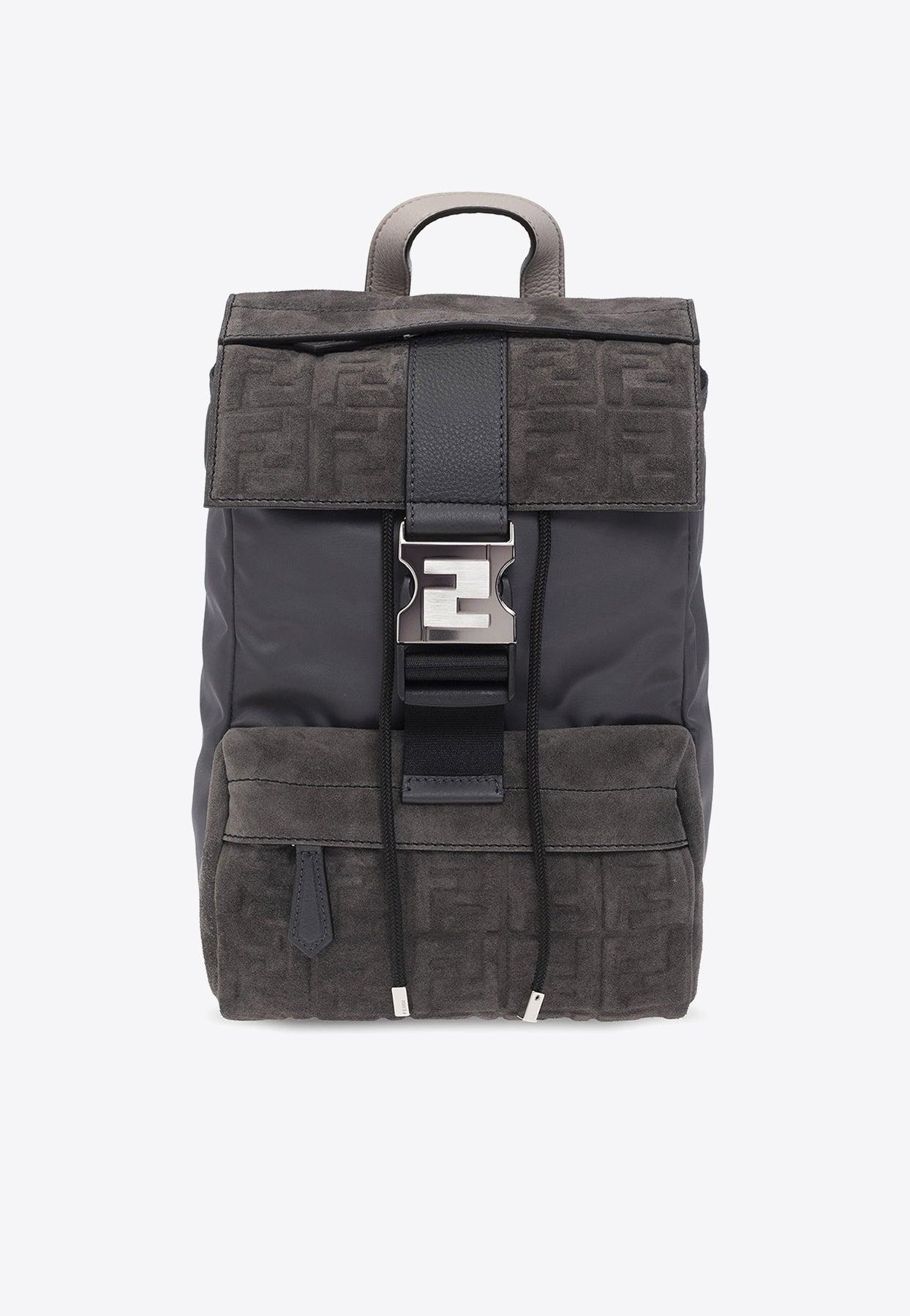 Fendi Small Ness Suede Backpack in Black for Men Lyst Canada