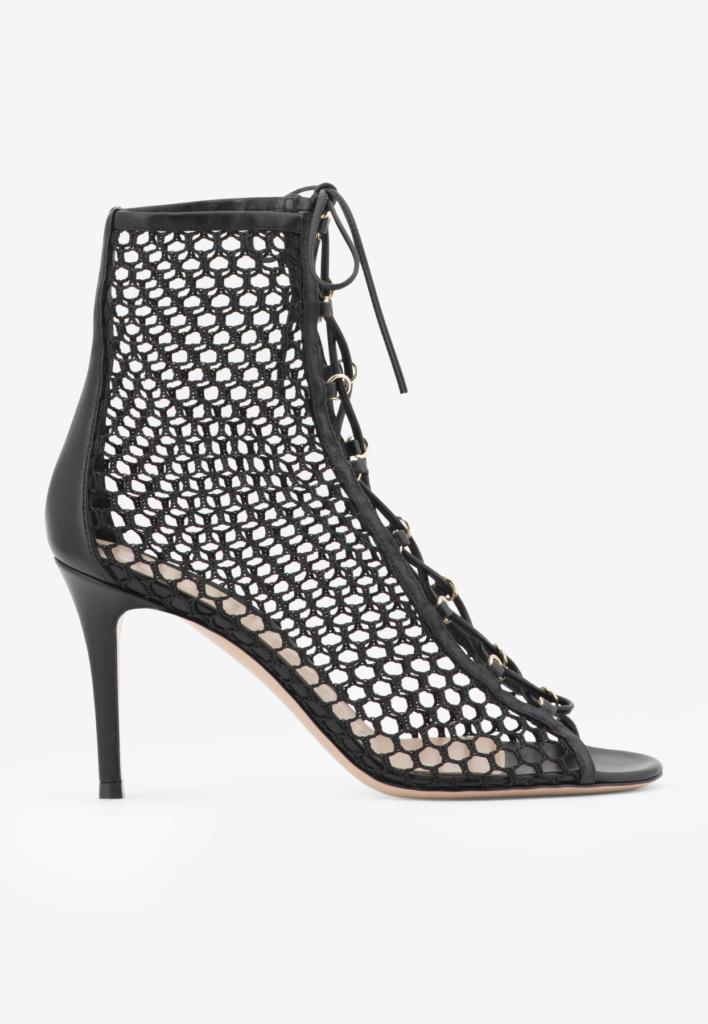 Gianvito Rossi Helena Leather-trimmed Ankle Boots in Black | Lyst