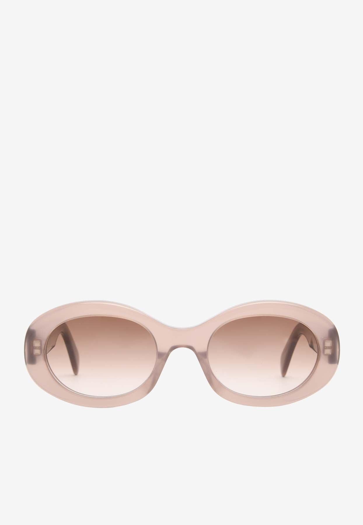 Céline Triomphe 55mm Oval Sunglasses in Smoky Pink ?️✨ CELINE Triomphe 55MM Geometric Sunglasses | Saks Fifth Avenue main image 3