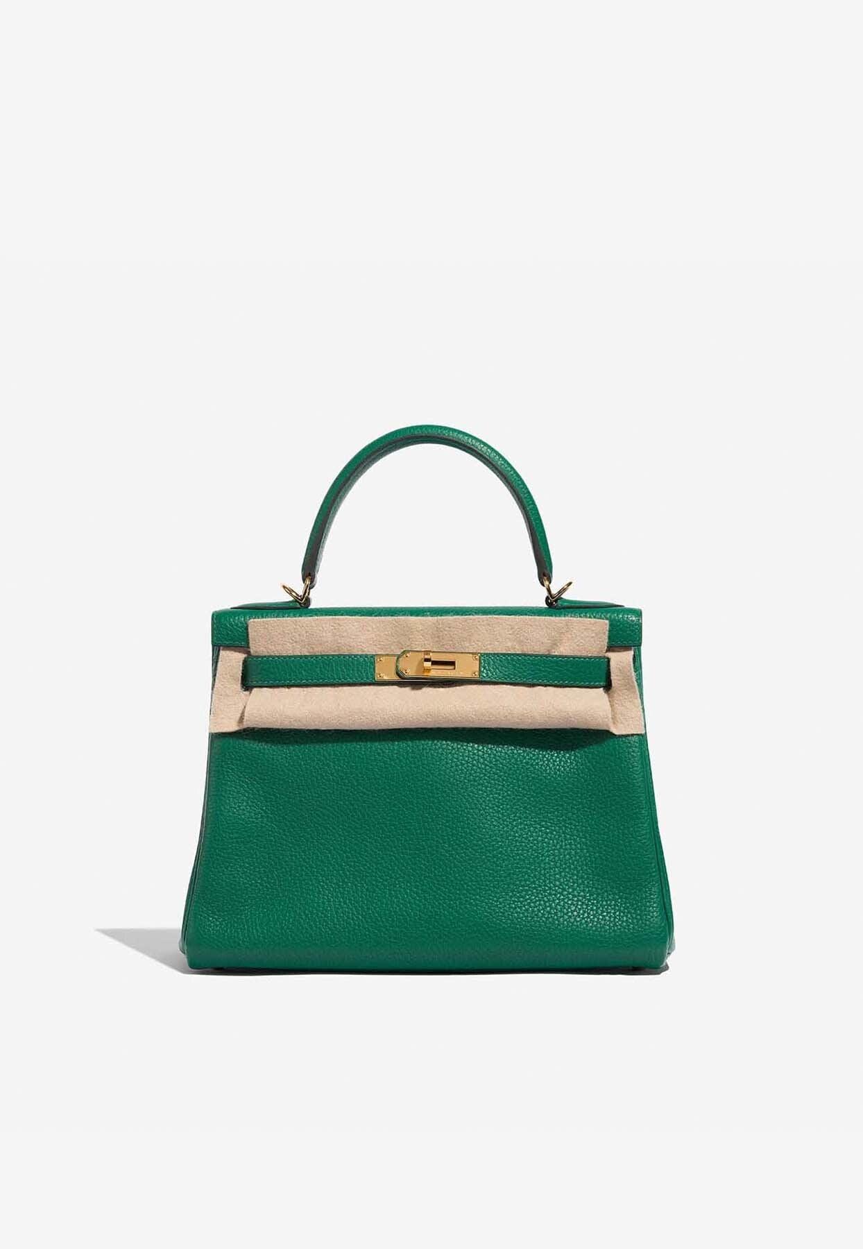 Hermès Kelly Retourne 28 Touch Bag Vert Cypress Togo Green Leather
