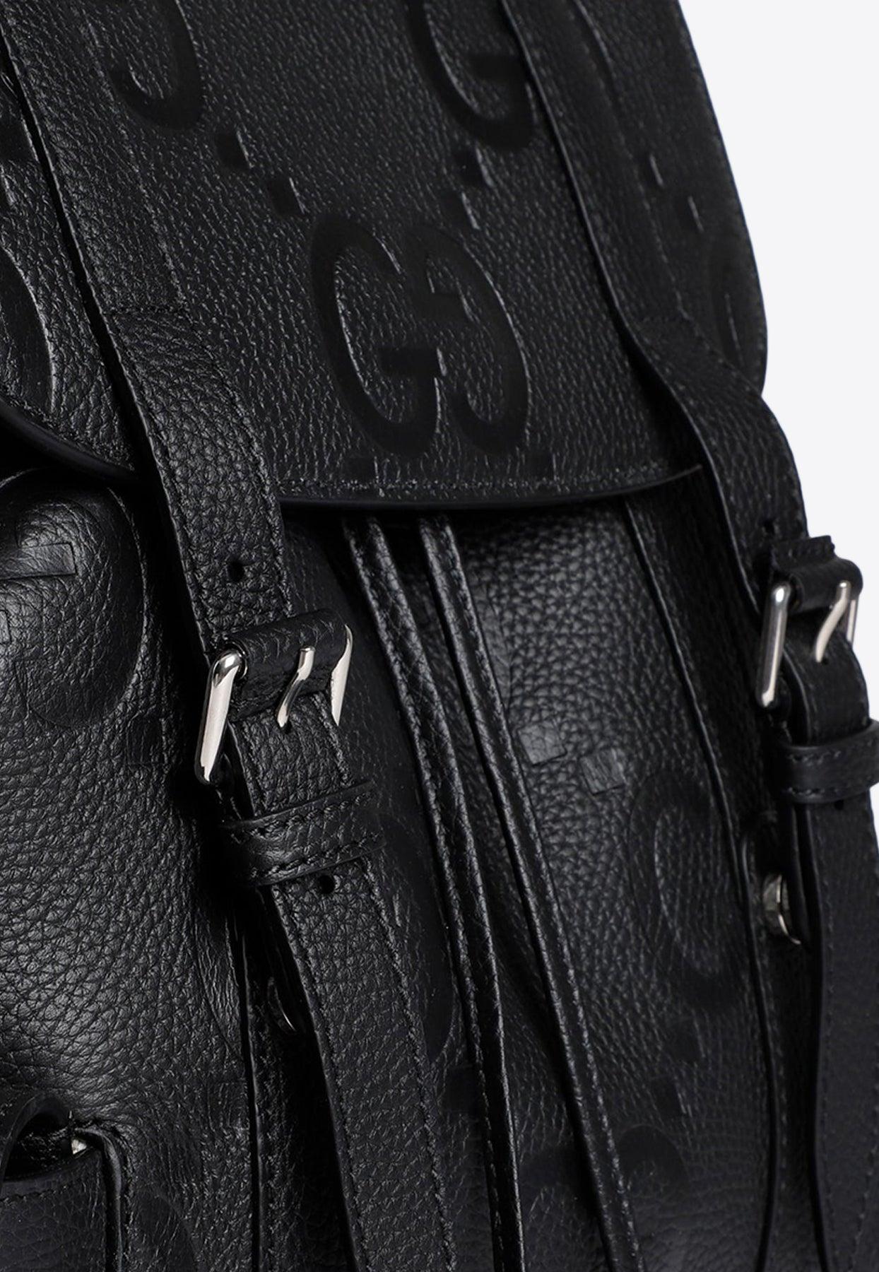 Jumbo GG Leather Backpack in Black - Gucci