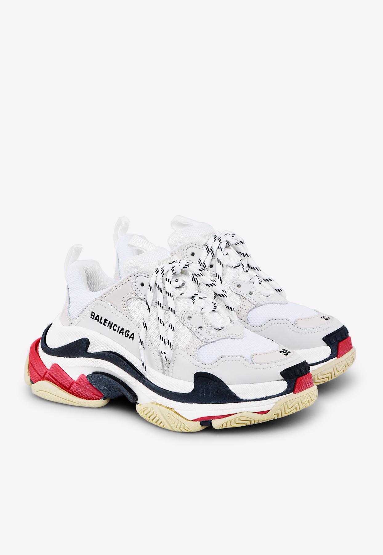 red and white triple s